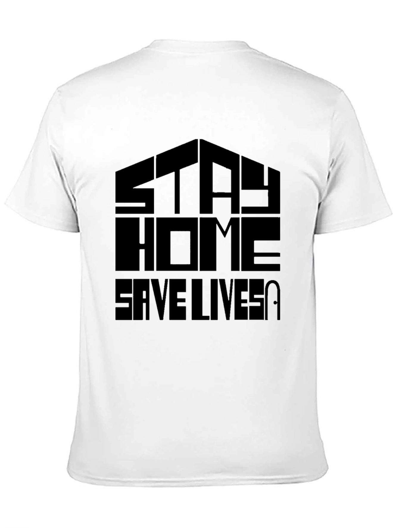 Black Stay Home Save Lives Graphic Tee - Unisex Black T-Shirt view 11