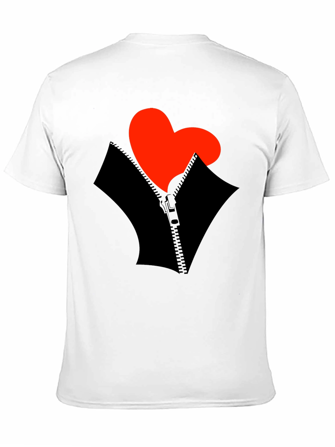 Black Heart Zipper Graphic Black T-Shirt view 11