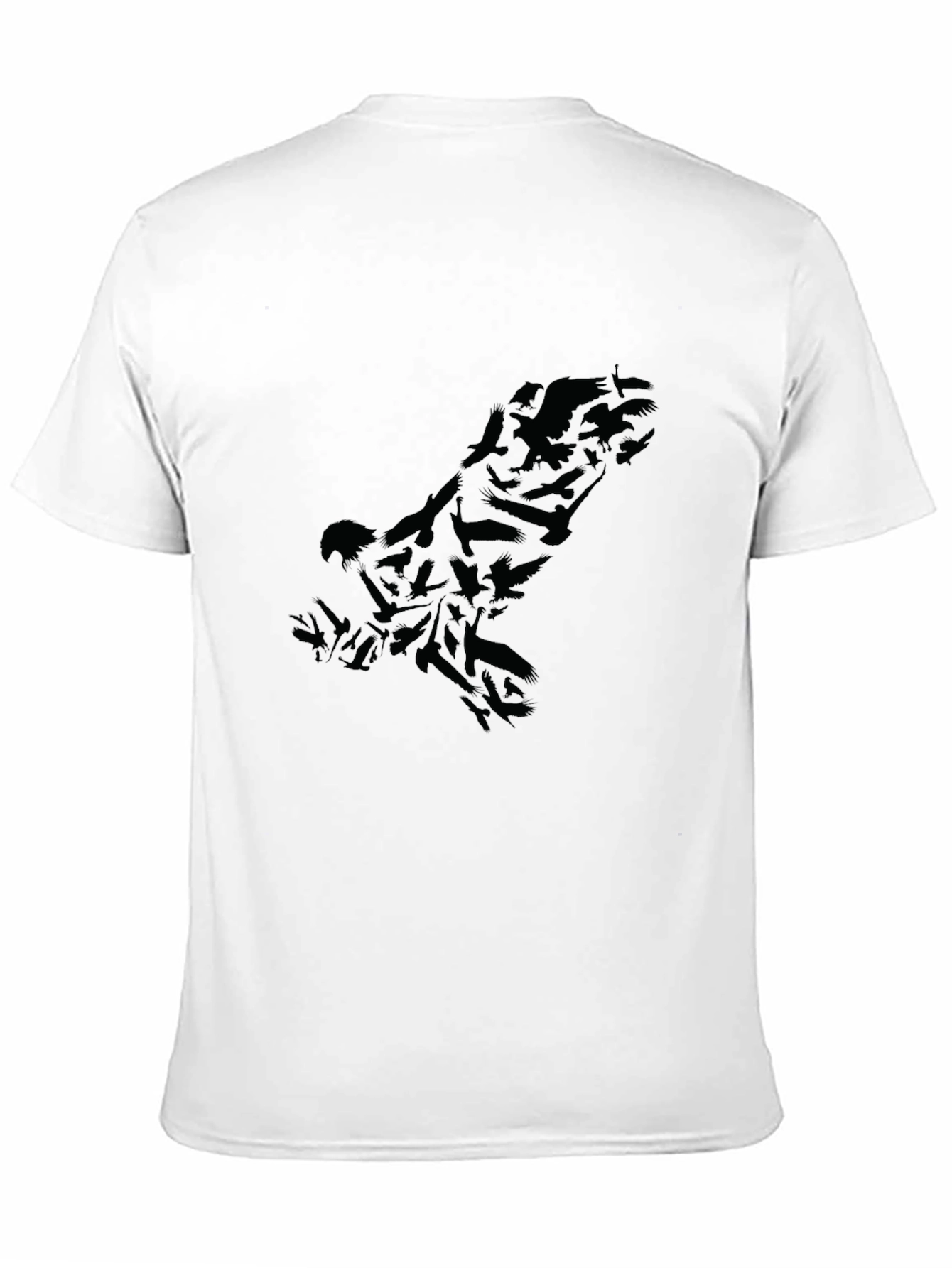 Black Raven Flock Silhouette Black T-Shirt view 11