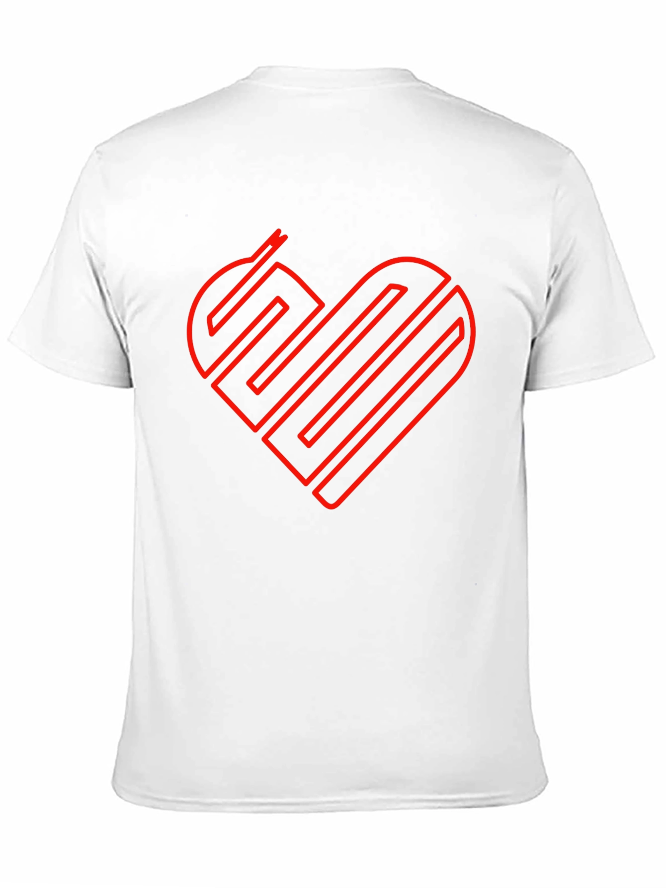 Black Heart Line Art Graphic Tee - Modern Minimalist Design view 11