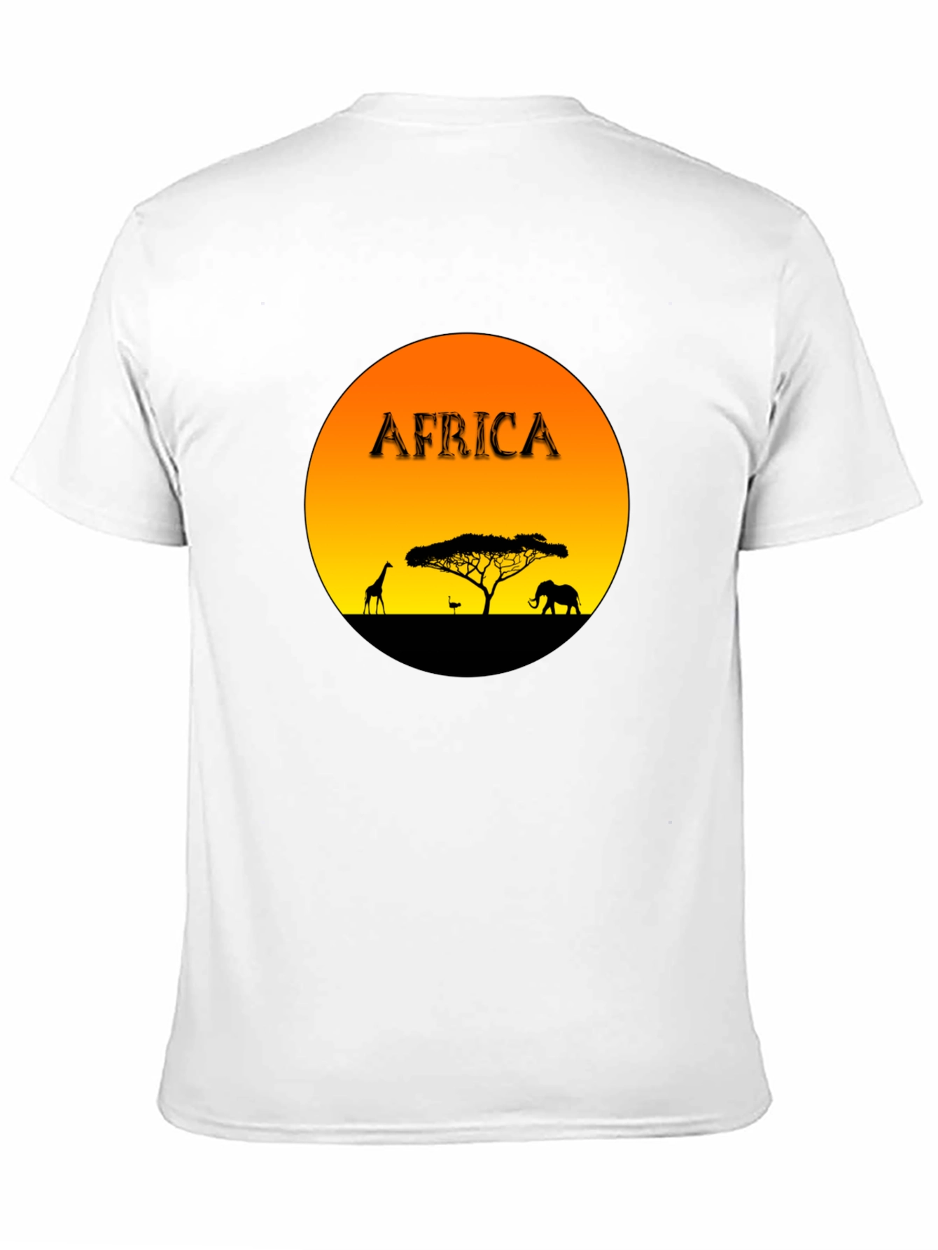 Black Africa Sunset Graphic Tee - Black Cotton Blend T-Shirt view 11