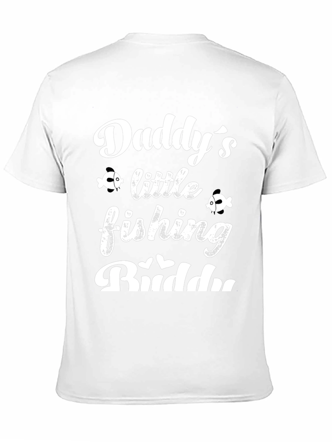 Black Daddy's Little Fishing Buddy Black Graphic Tee view 11