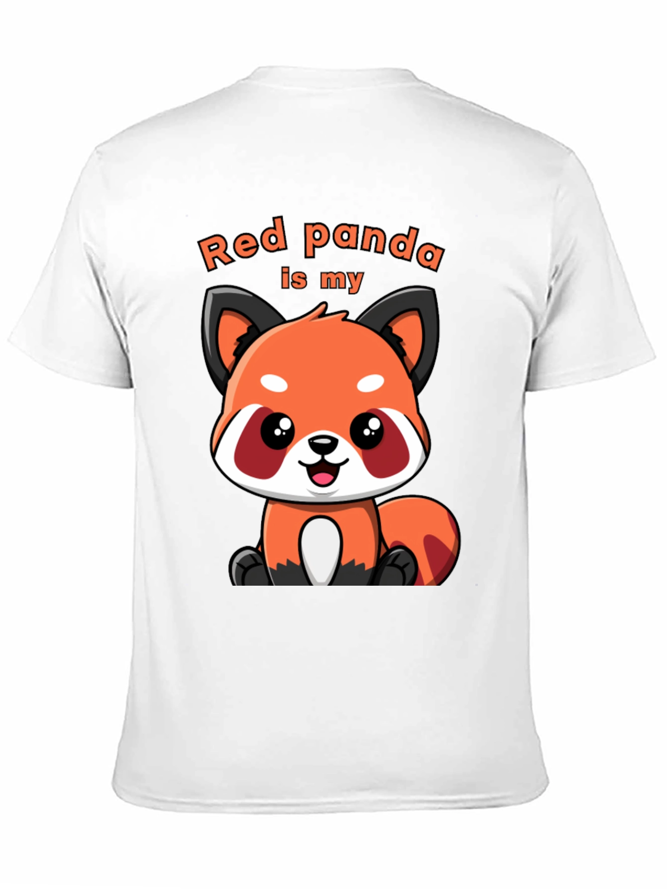 Black Red Panda T-Shirt Cute Cartoon Animal Tee view 11