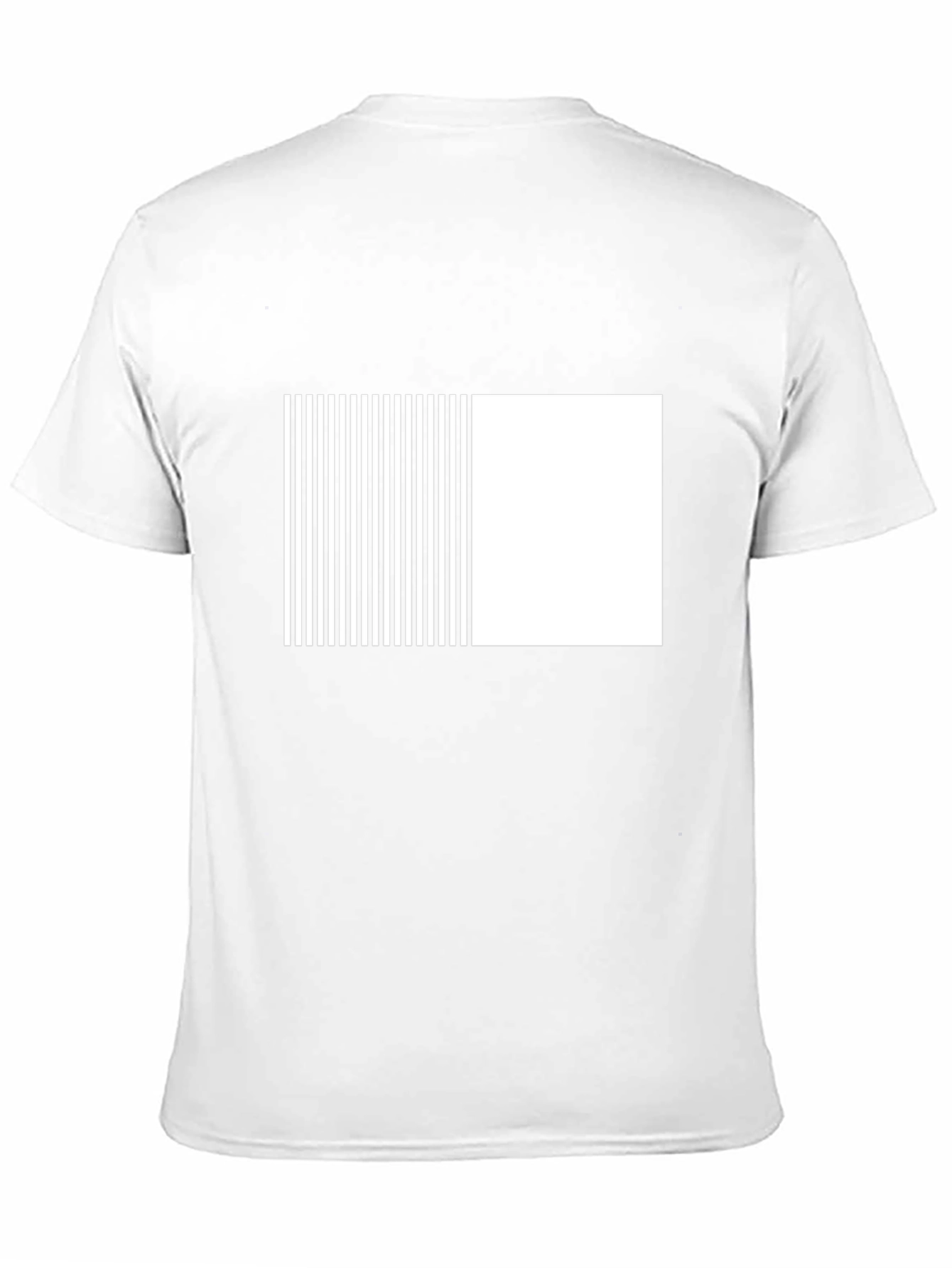 Black Modern Black Tee with Geometric Stripe Block Design view 11