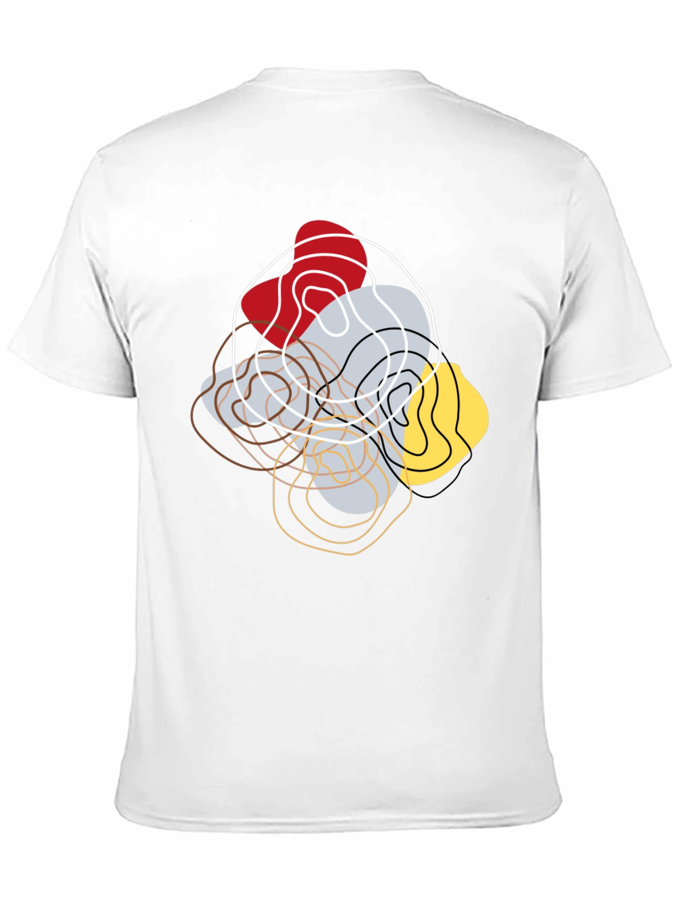 Black Abstract Topographic T-Shirt - Modern Graphic Tee view 11