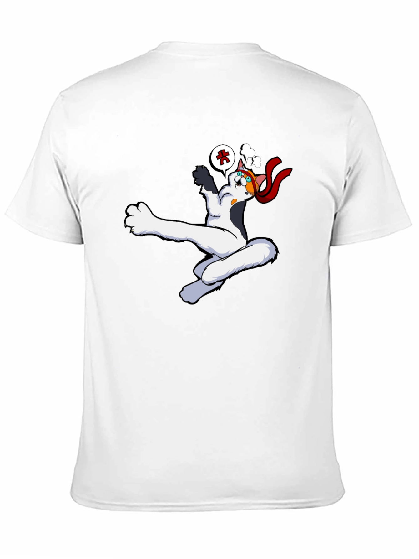 Black Funny Cartoon Cat Black T-Shirt view 11