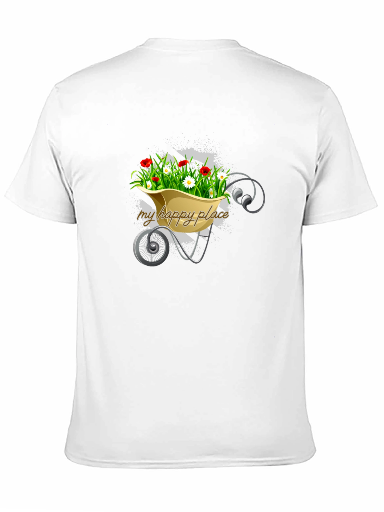 Black My Happy Place Floral Wheelbarrow Graphic Tee view 11