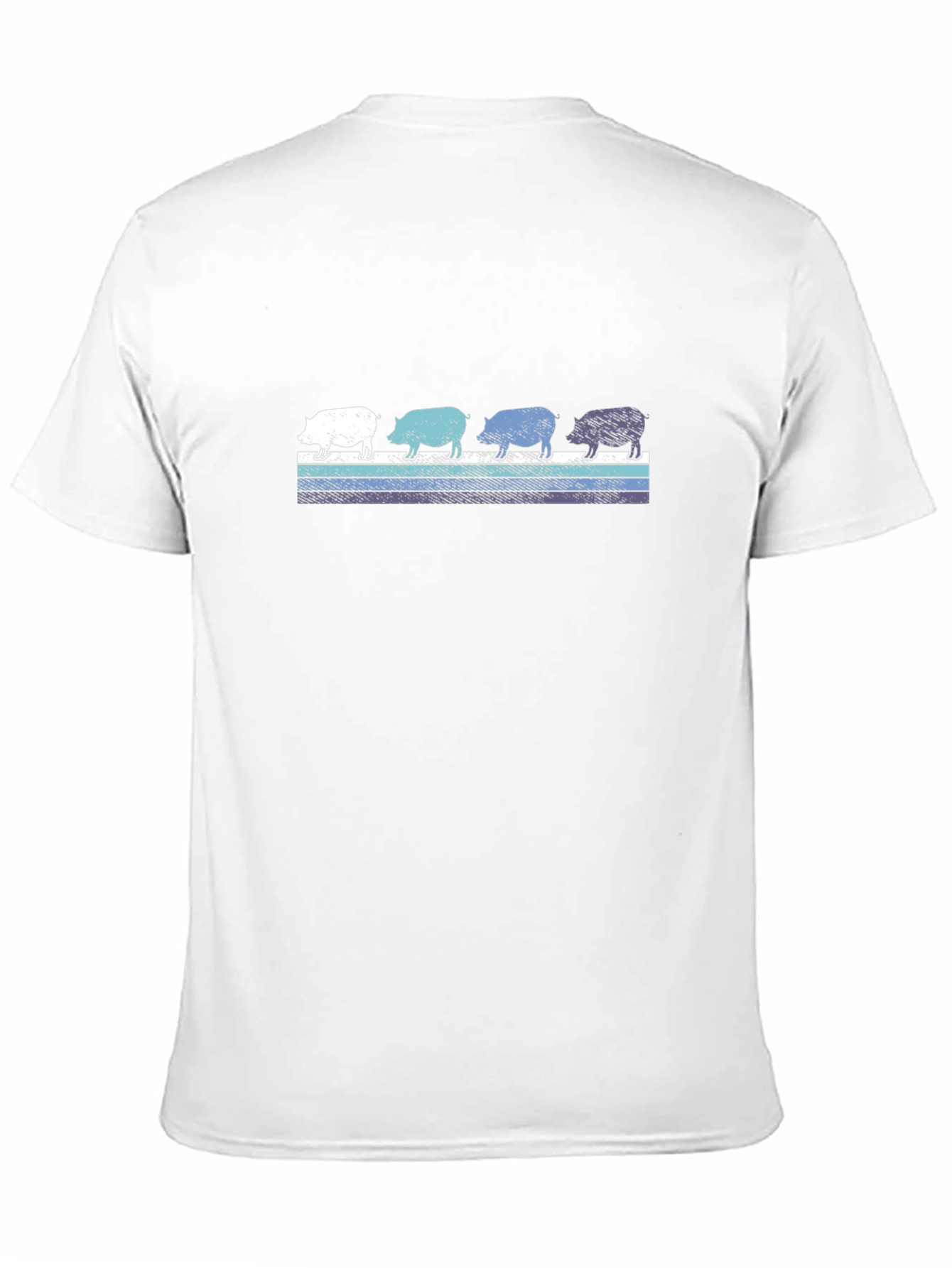 Black Retro Pig Parade Graphic Tee - Black Cotton T-Shirt view 11