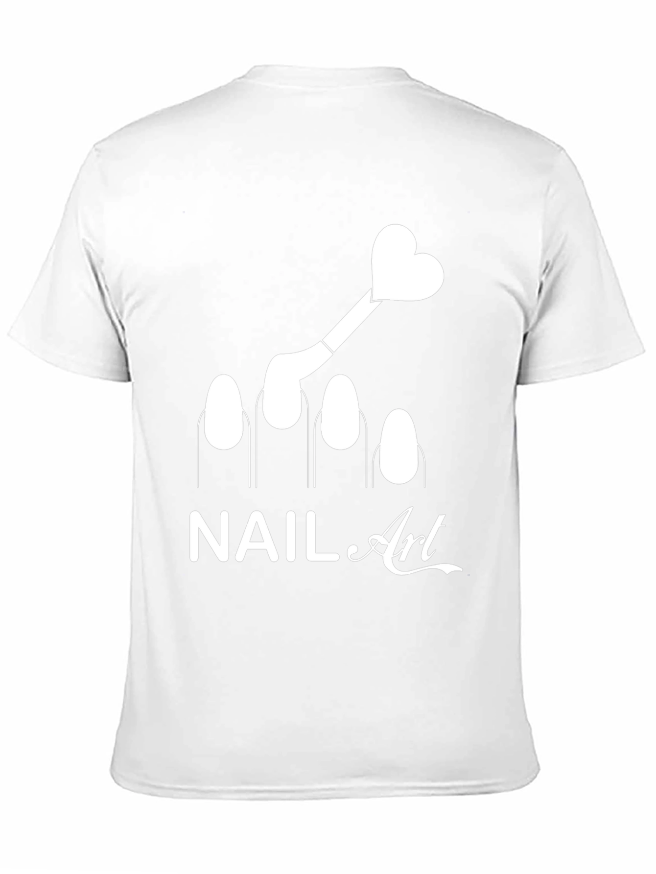 Black Nail Art T-Shirt - Heart Design Fashion Tee view 11