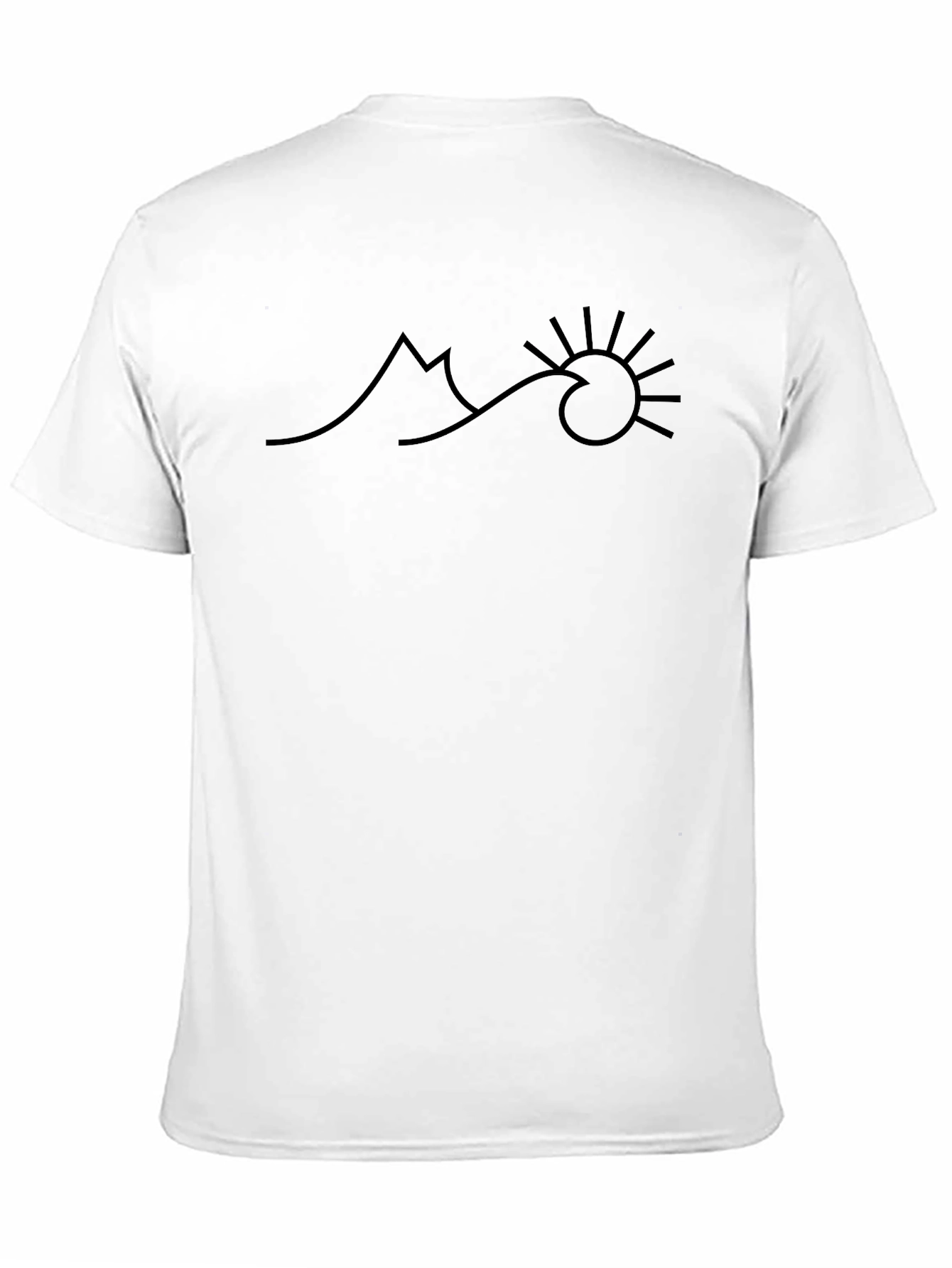Black Minimalist Mountain & Sun Graphic Tee - Black view 11