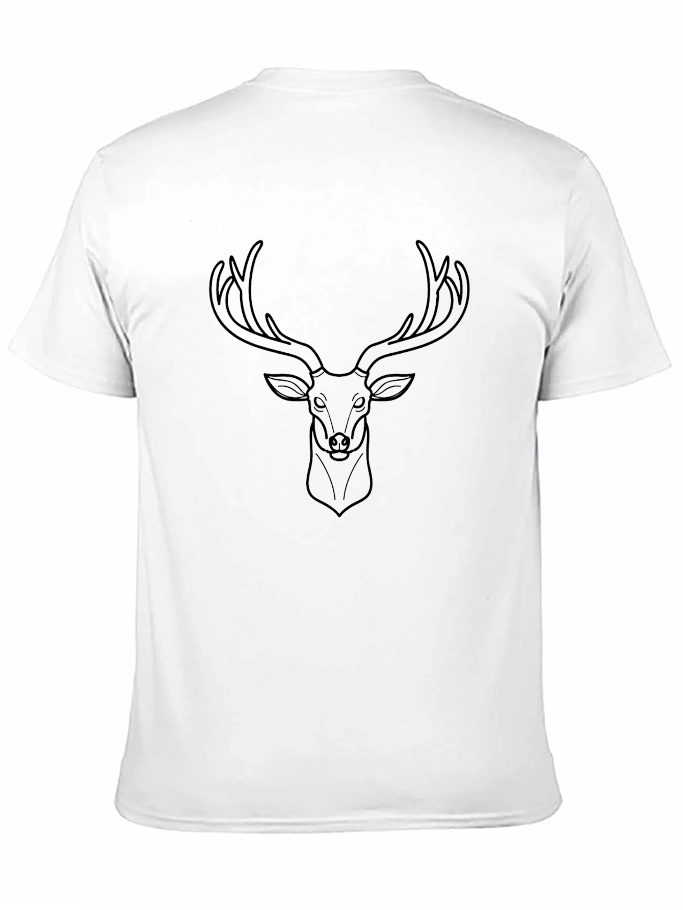 Black Men's Black T-Shirt with Deer Graphic view 11