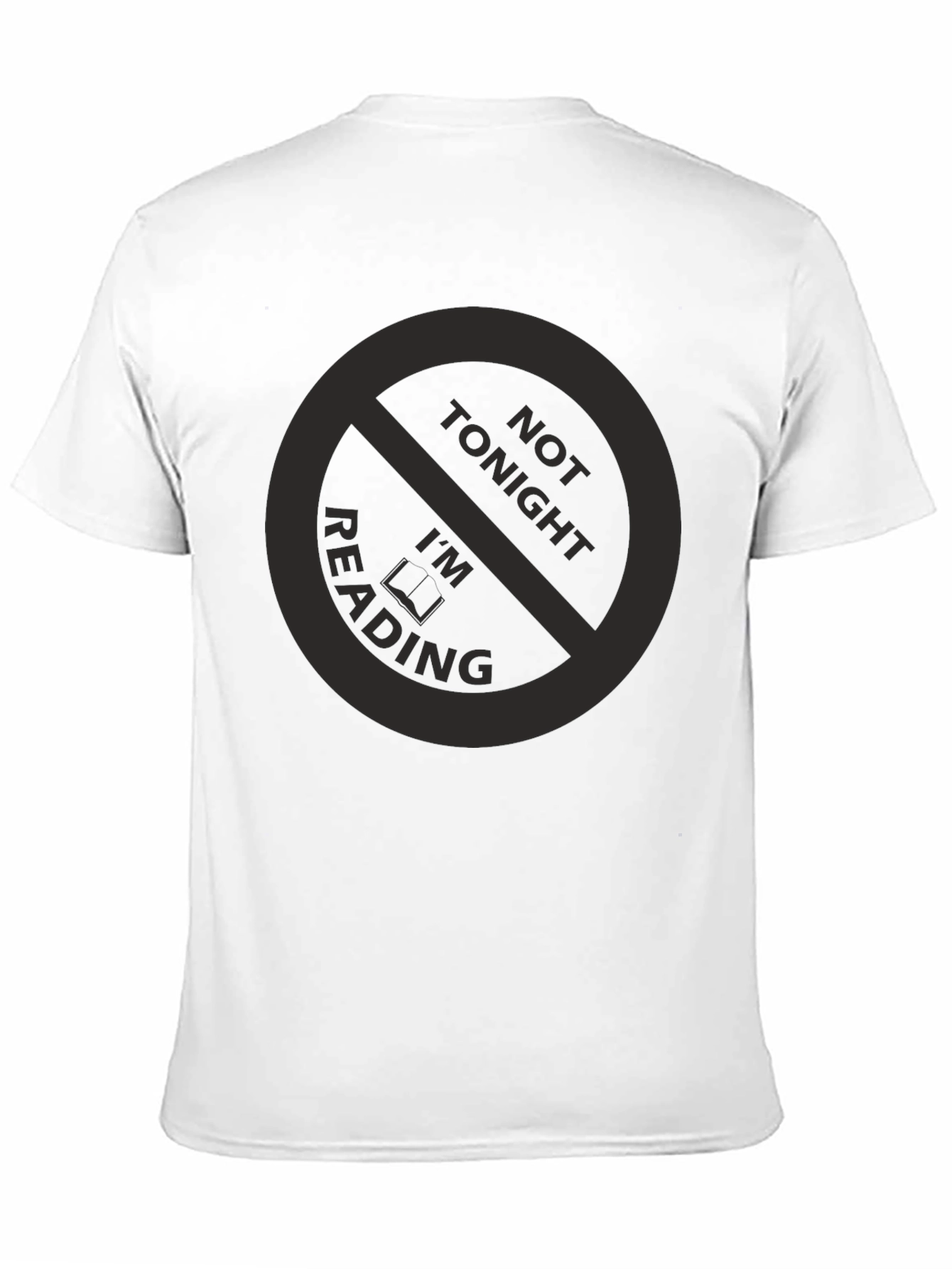 Black Funny "Not Tonight I'm Reading" Black T-Shirt view 11