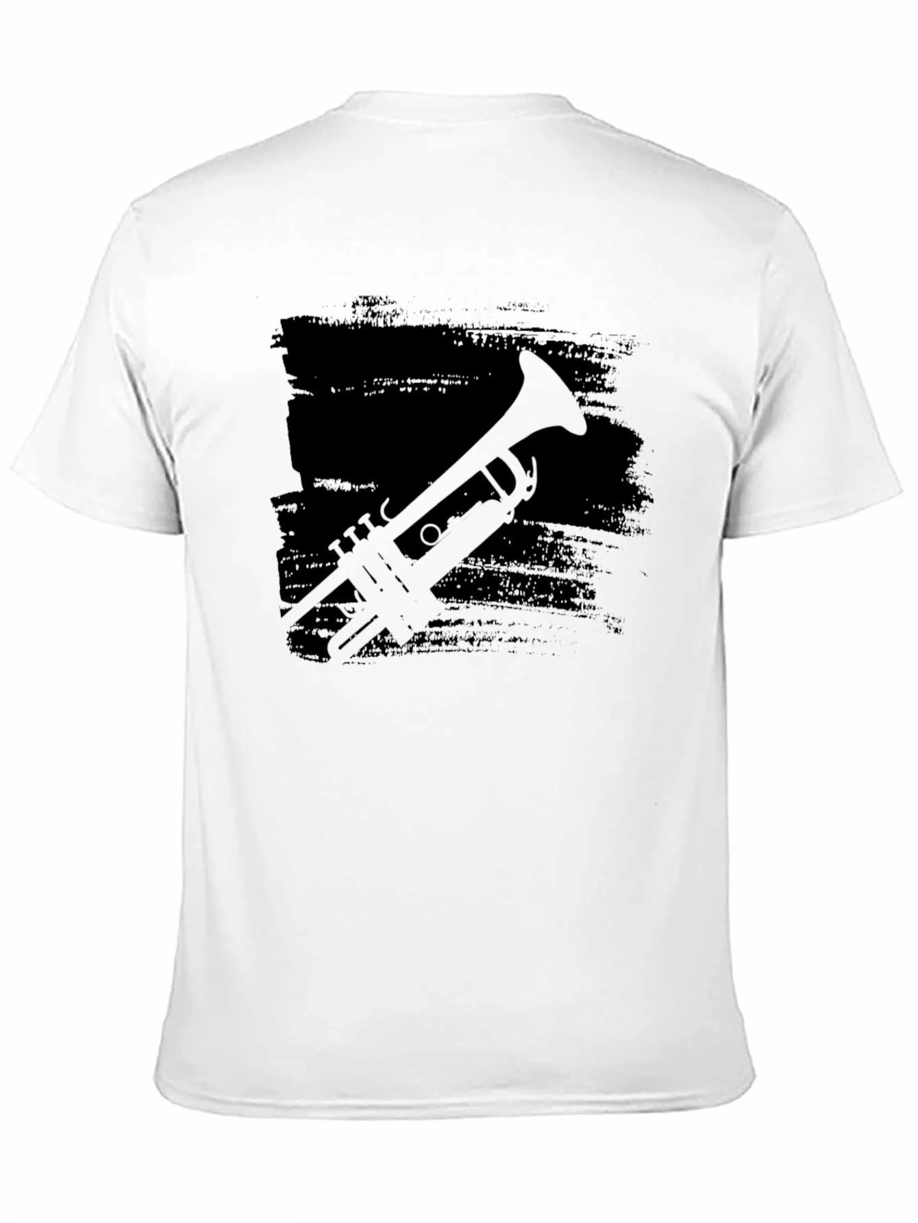 Black Trumpet Silhouette Black T-Shirt view 11