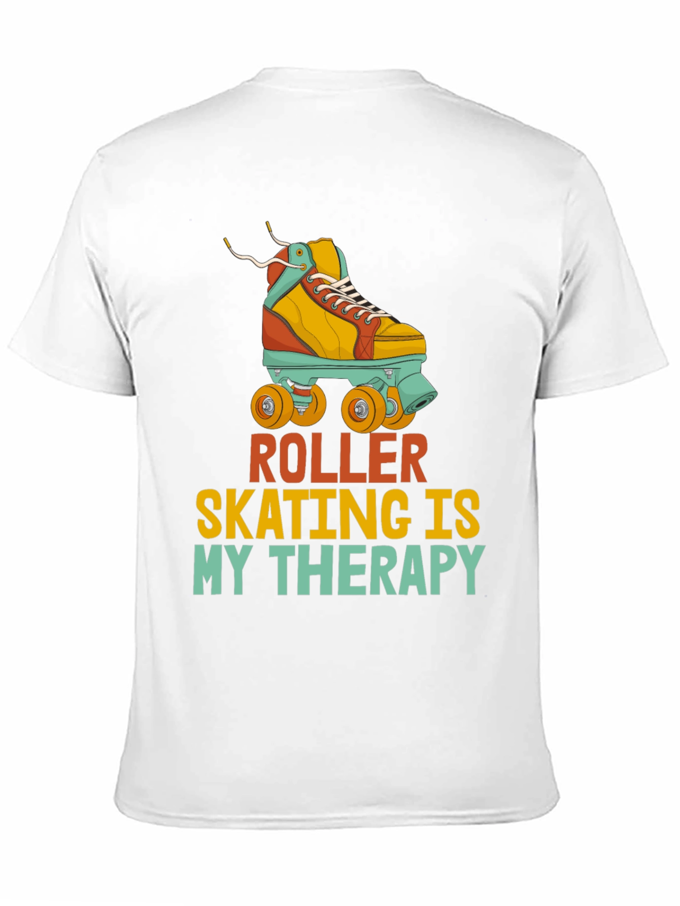 Black Roller Skating Therapy T-Shirt view 11