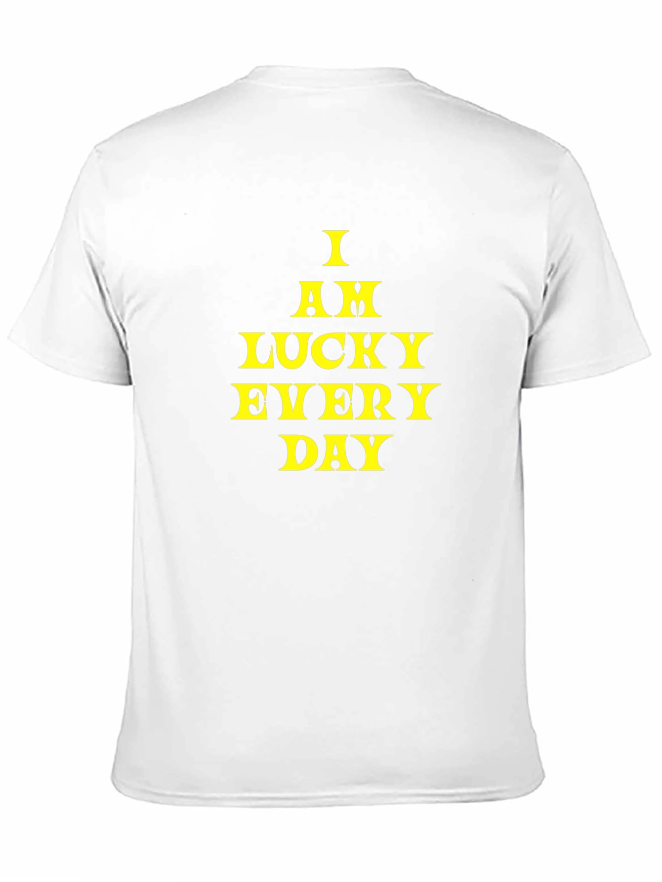 Black Lucky Everyday Black Tee - Motivational Design view 11