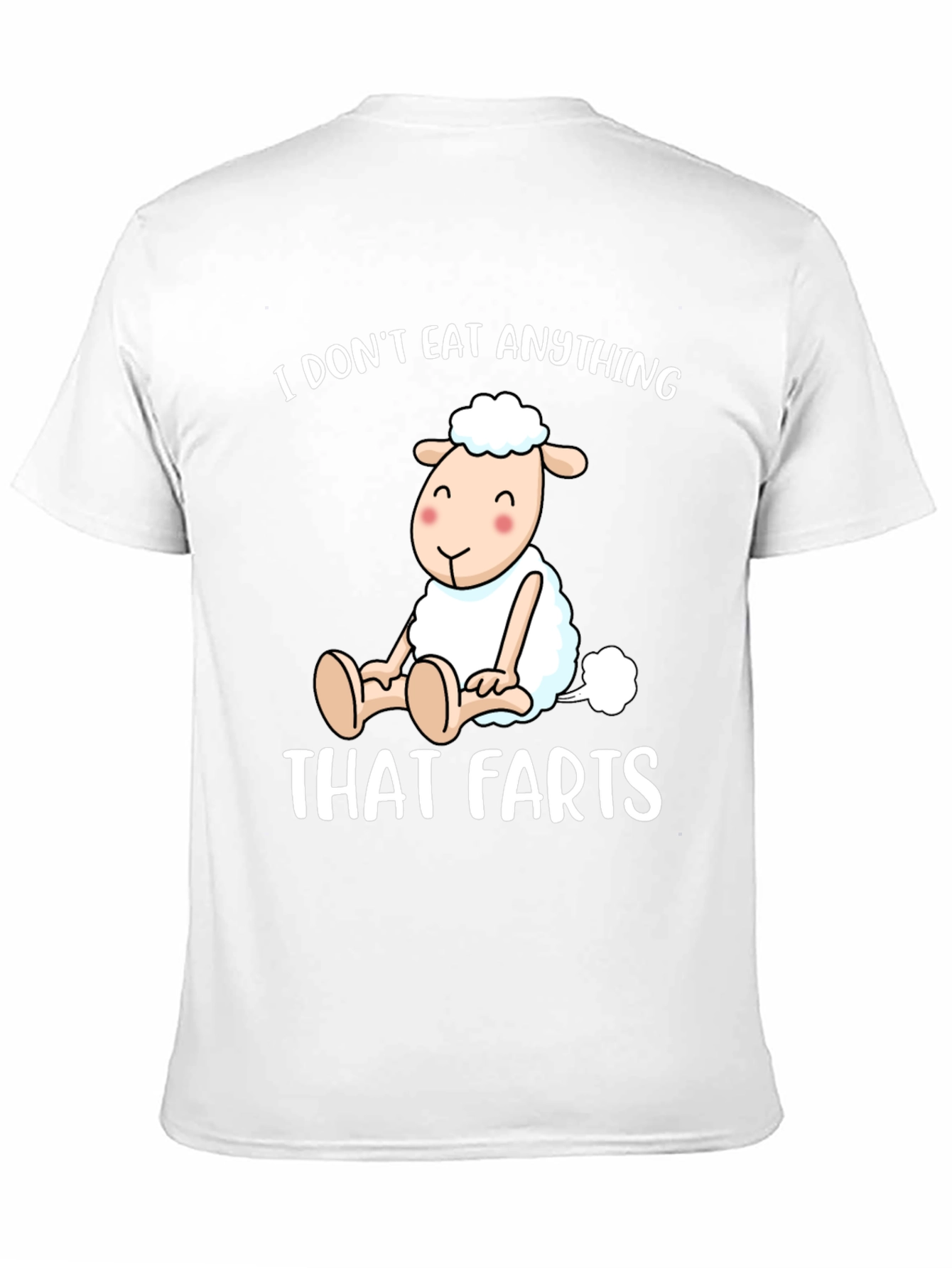 Black Vegan Sheep T-Shirt - I Don't Eat Anything That Farts view 11