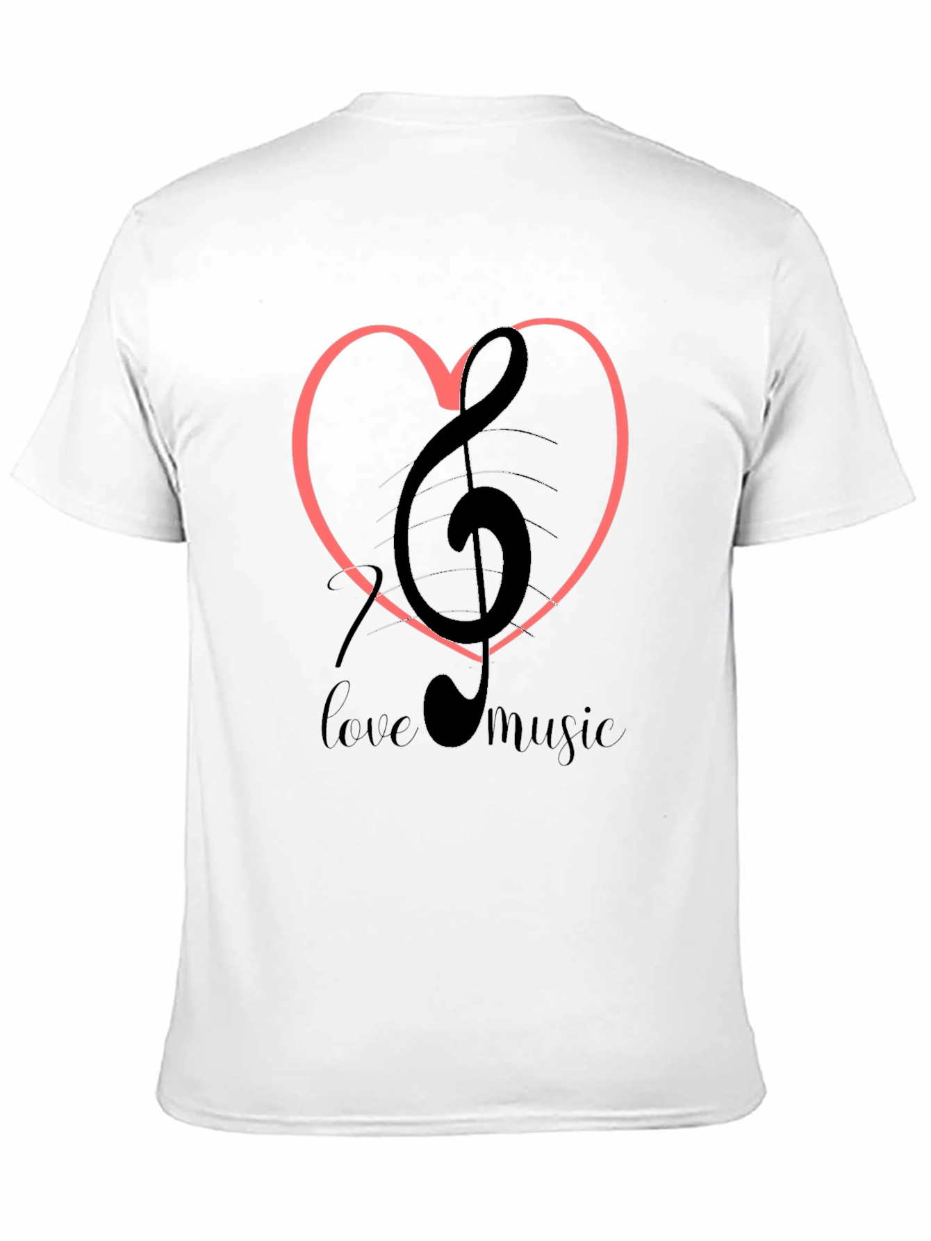 Black I Love Music Heart Graphic T-Shirt view 11
