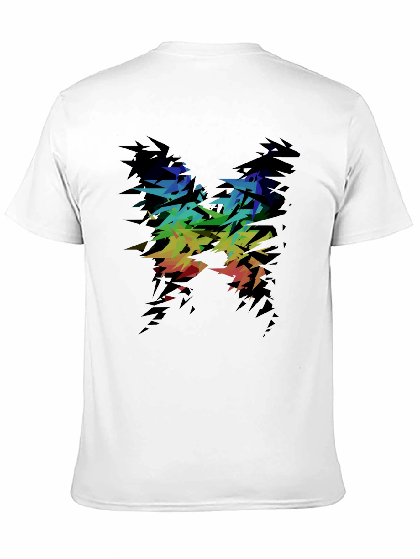 Black Abstract Rainbow Graphic Tee - Black view 11