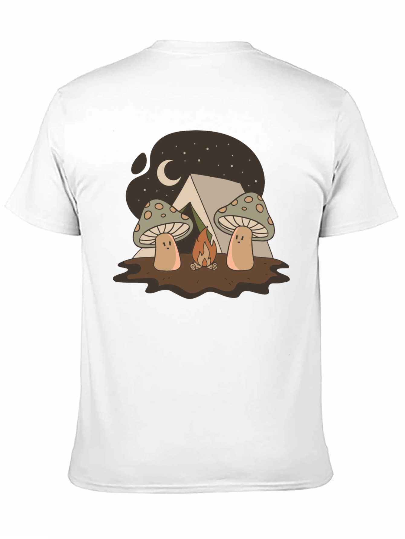 Black Mushroom Campfire T-Shirt view 11