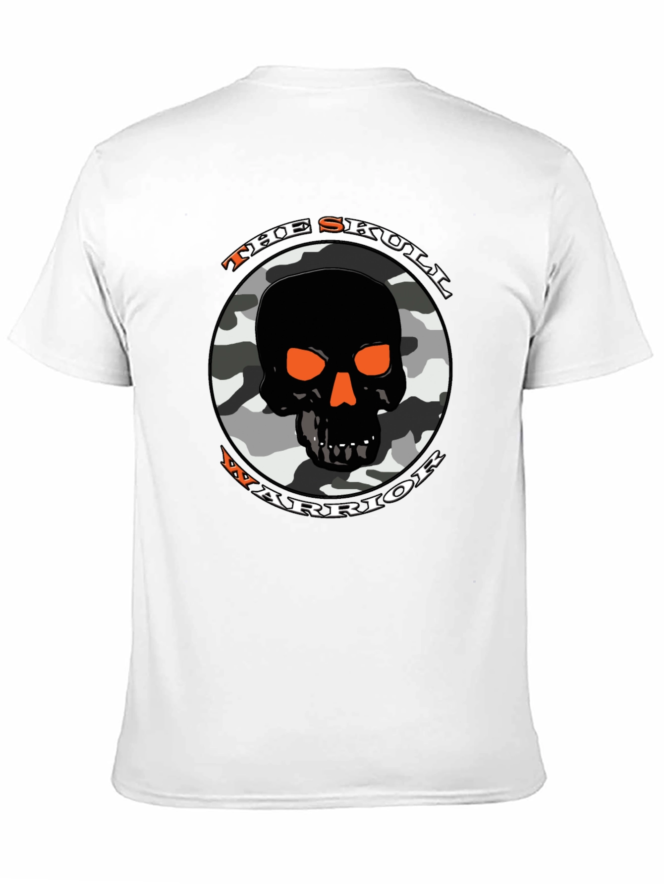 Black Skull Warrior Camo Graphic T-Shirt view 11