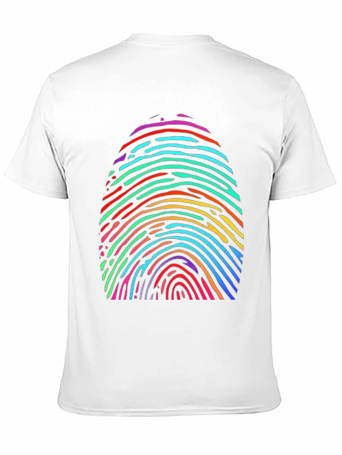 Black Rainbow Fingerprint Graphic Tee - Unique & Colorful view 11