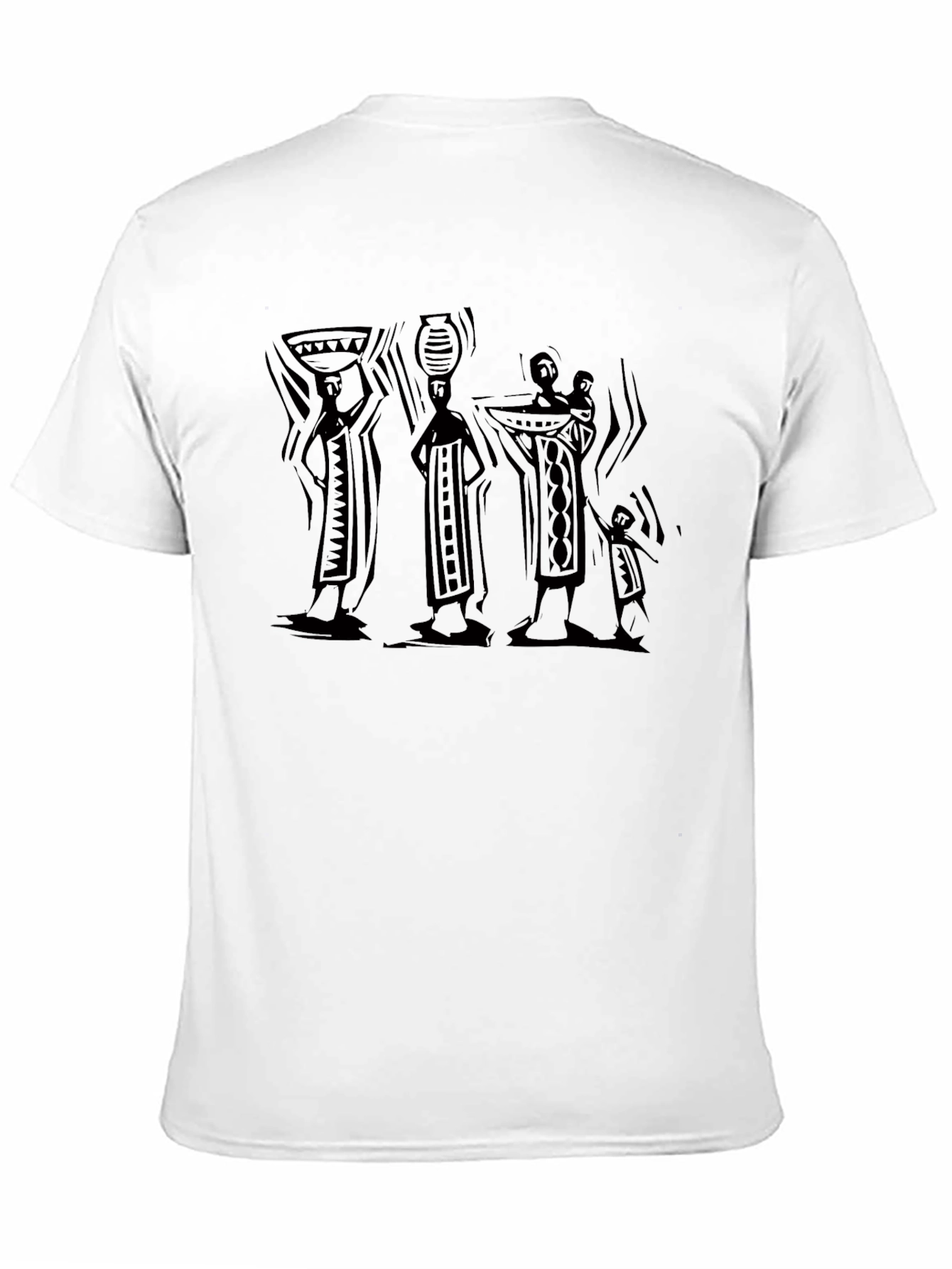 Black Tribal Print Black T-Shirt view 11