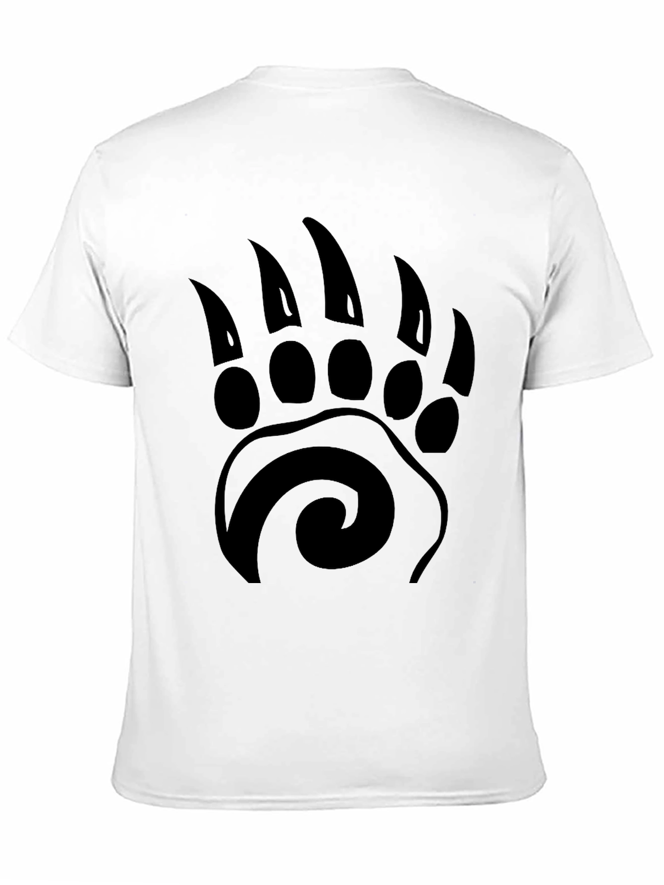 Black Black Bear Paw Print Graphic T-Shirt - Tribal Style view 11