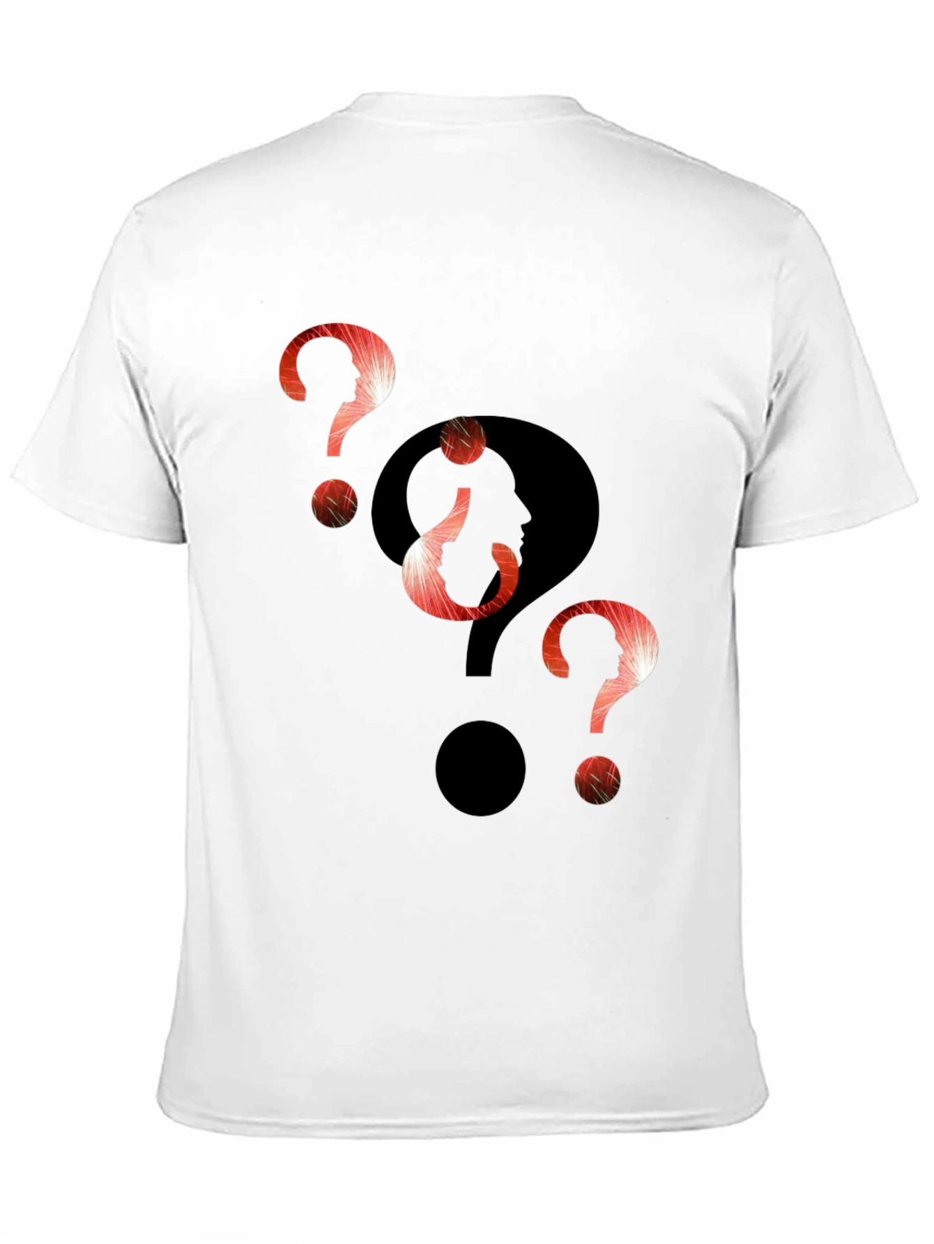 Black Intriguing Question Marks Graphic T-Shirt view 11