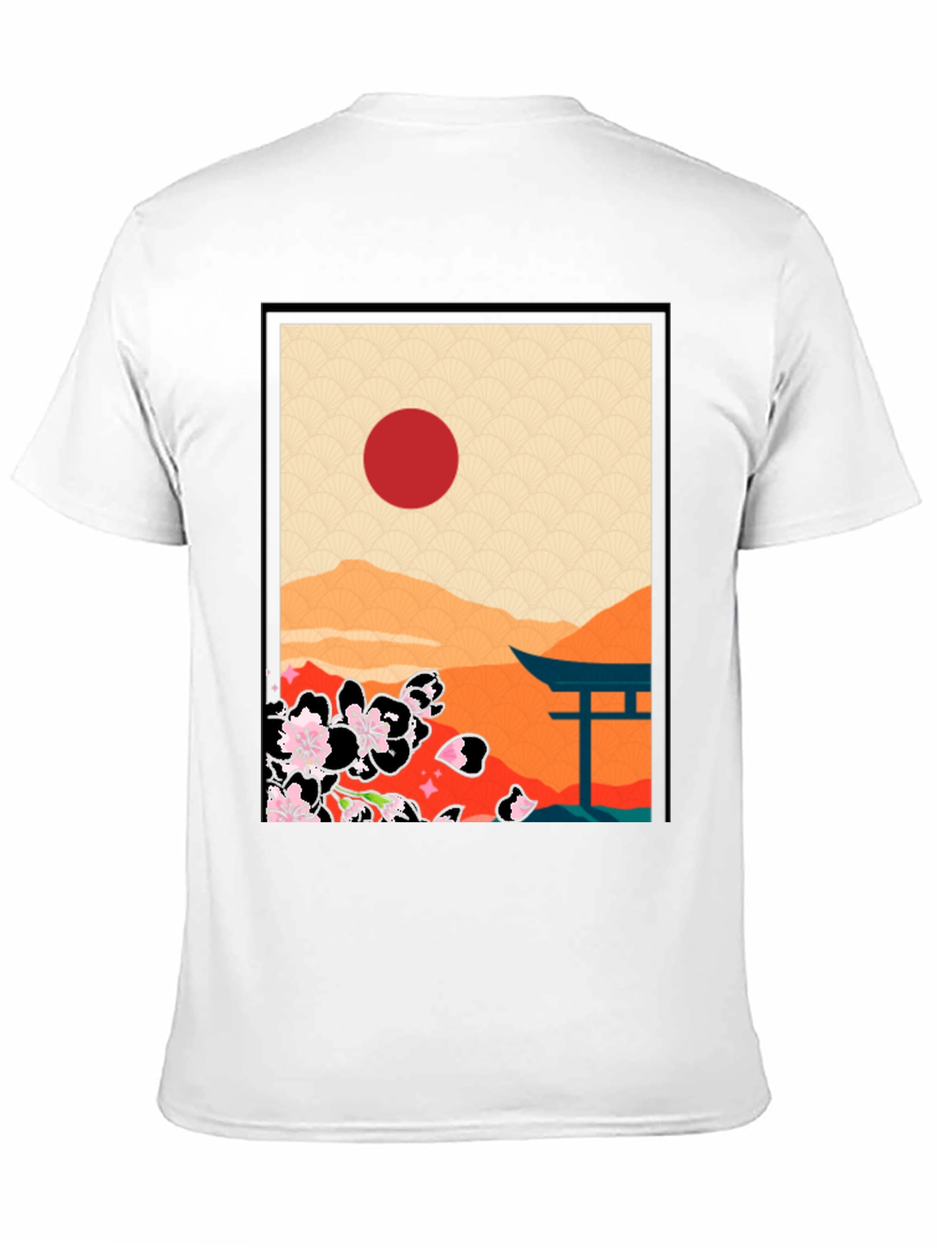 Black Japanese Art Graphic T-Shirt - Black view 11