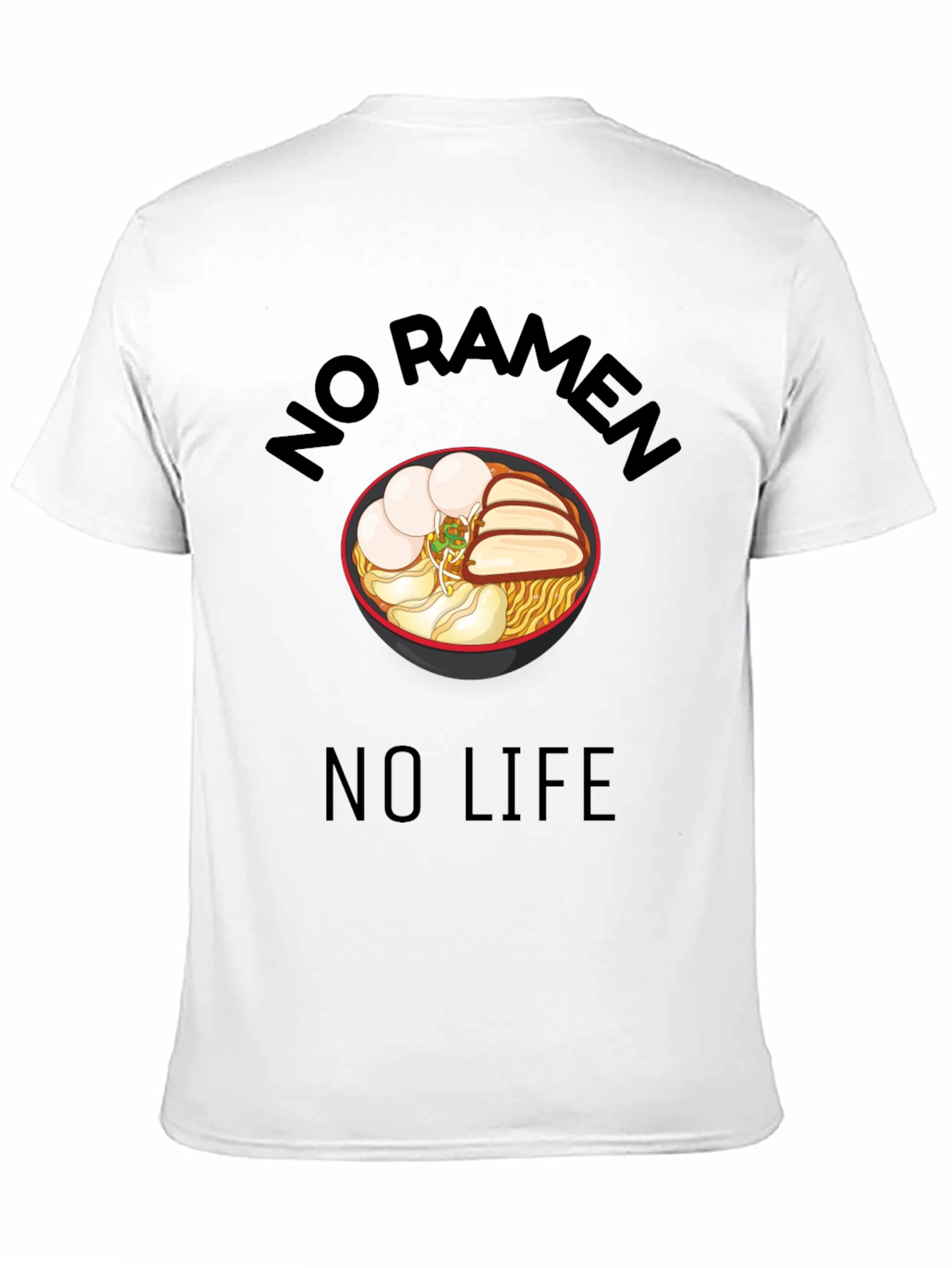 Black No Ramen No Life Black T-Shirt - Foodie Tee view 11