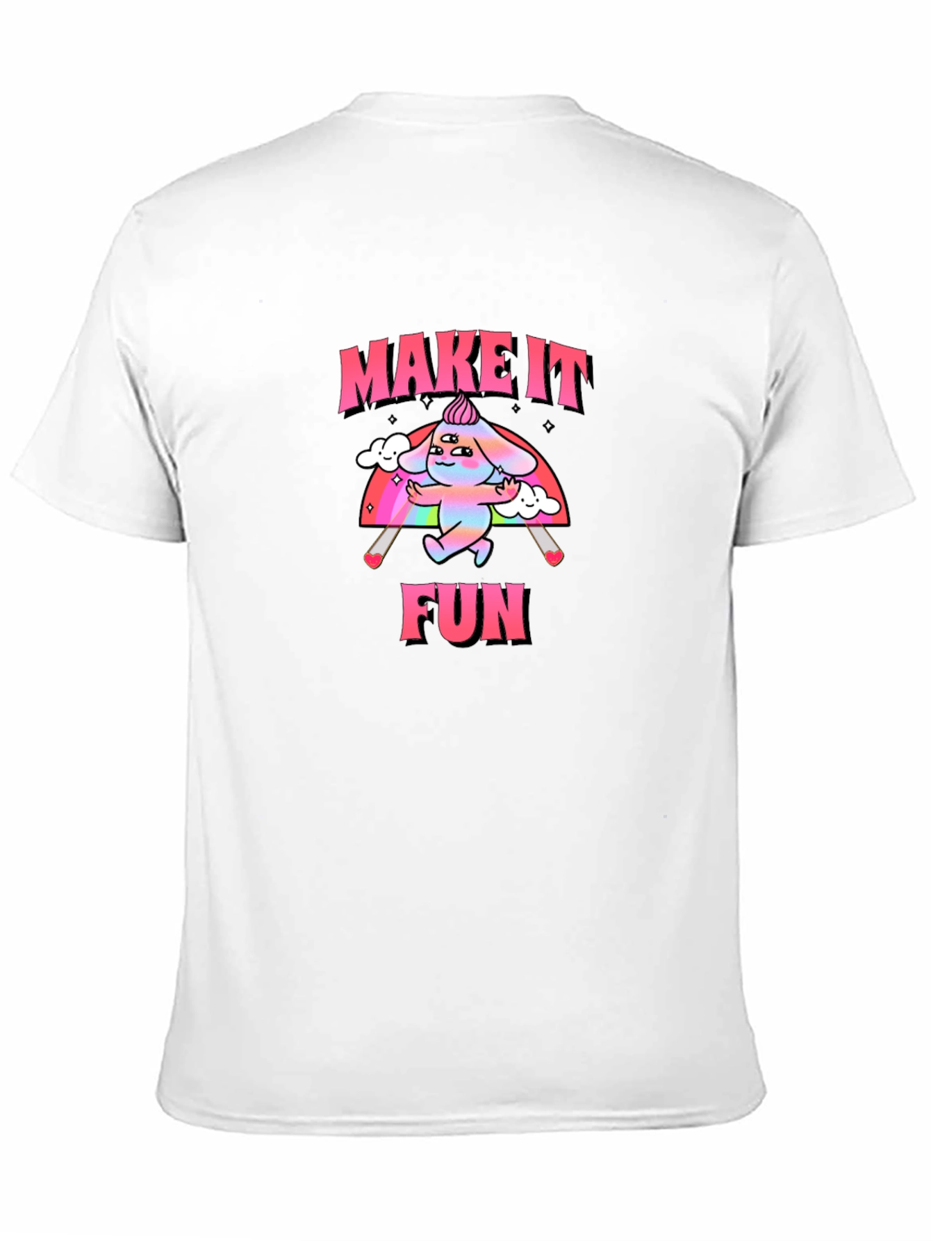 Black Make It Fun Graphic Tee - Trendy Rainbow Cartoon Design view 11