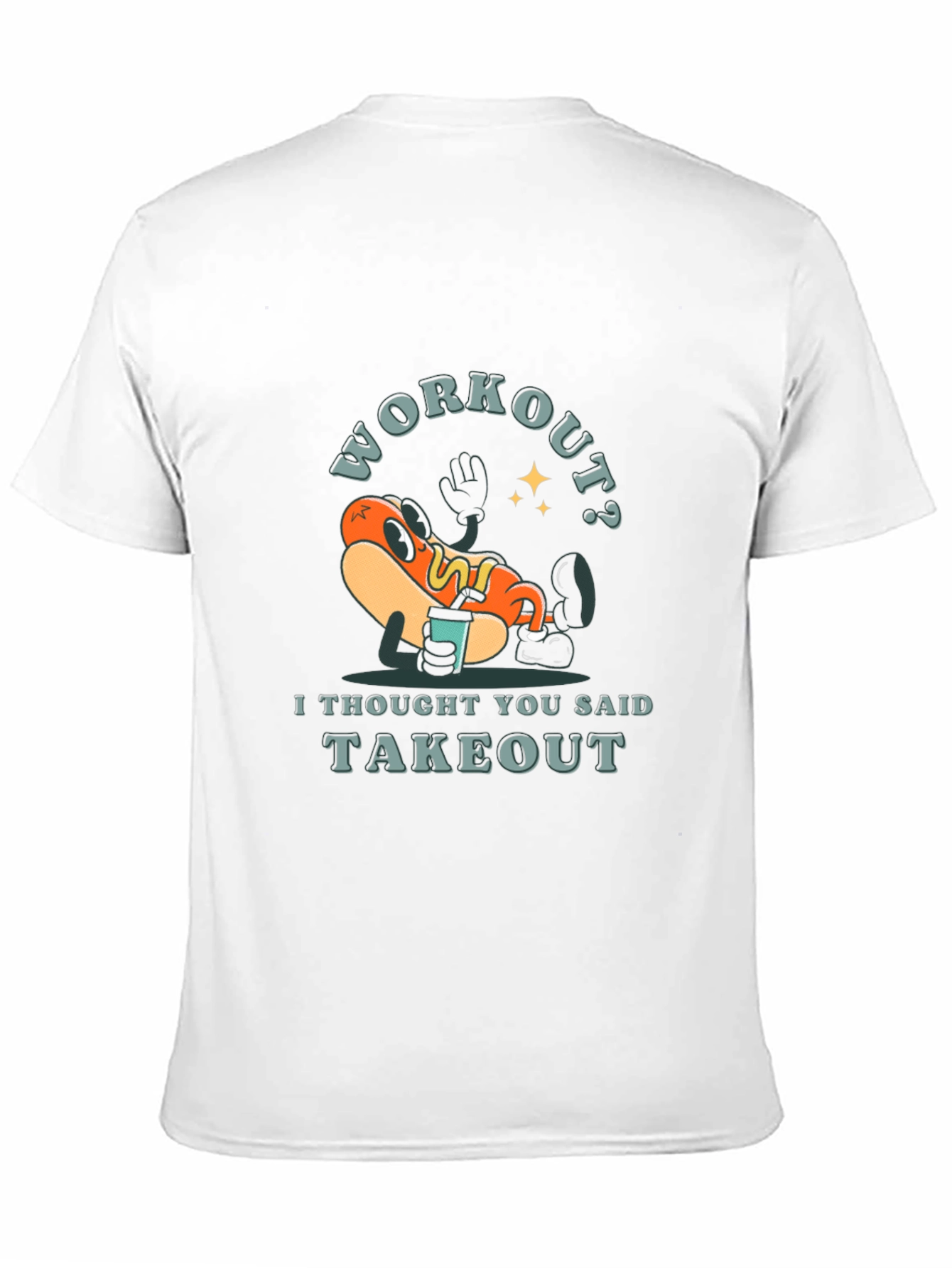 Black Workout? Takeout Hotdog Graphic T-Shirt view 11