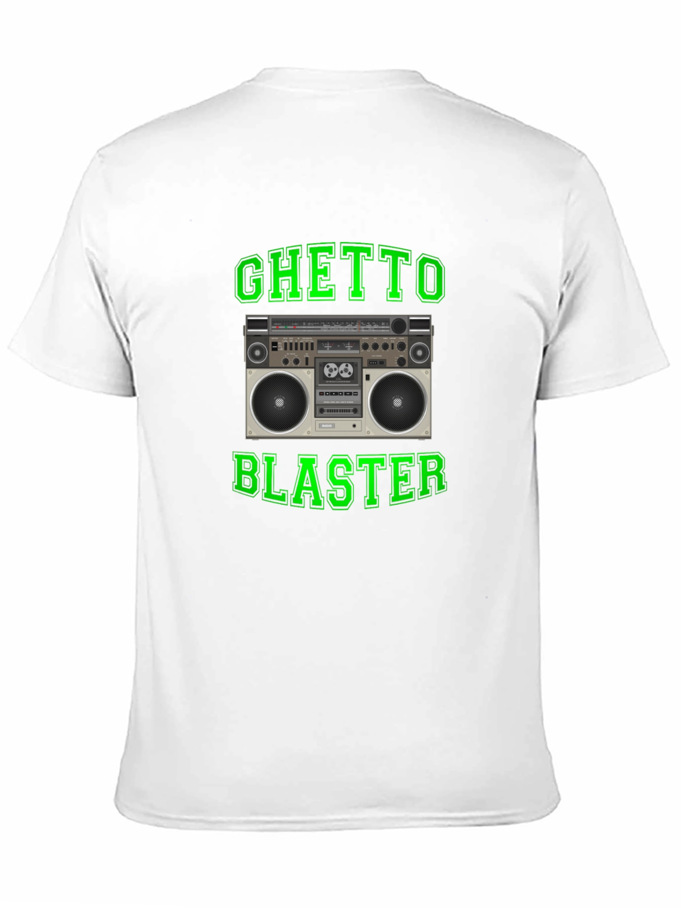 Black Ghetto Blaster Retro Boombox Graphic T-Shirt view 11
