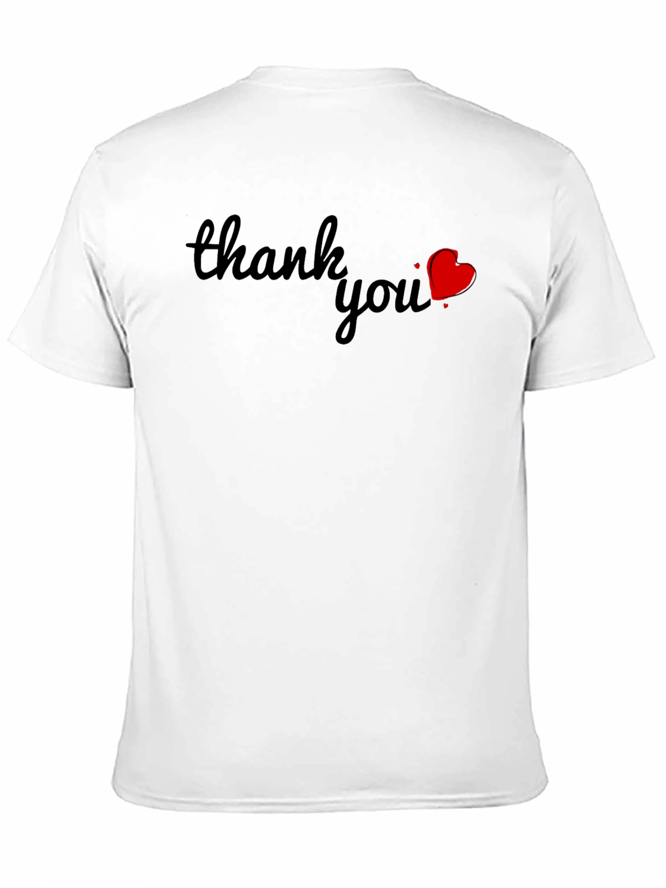 Black Thank You Heart Graphic Tee - Soft Cotton Blend view 11