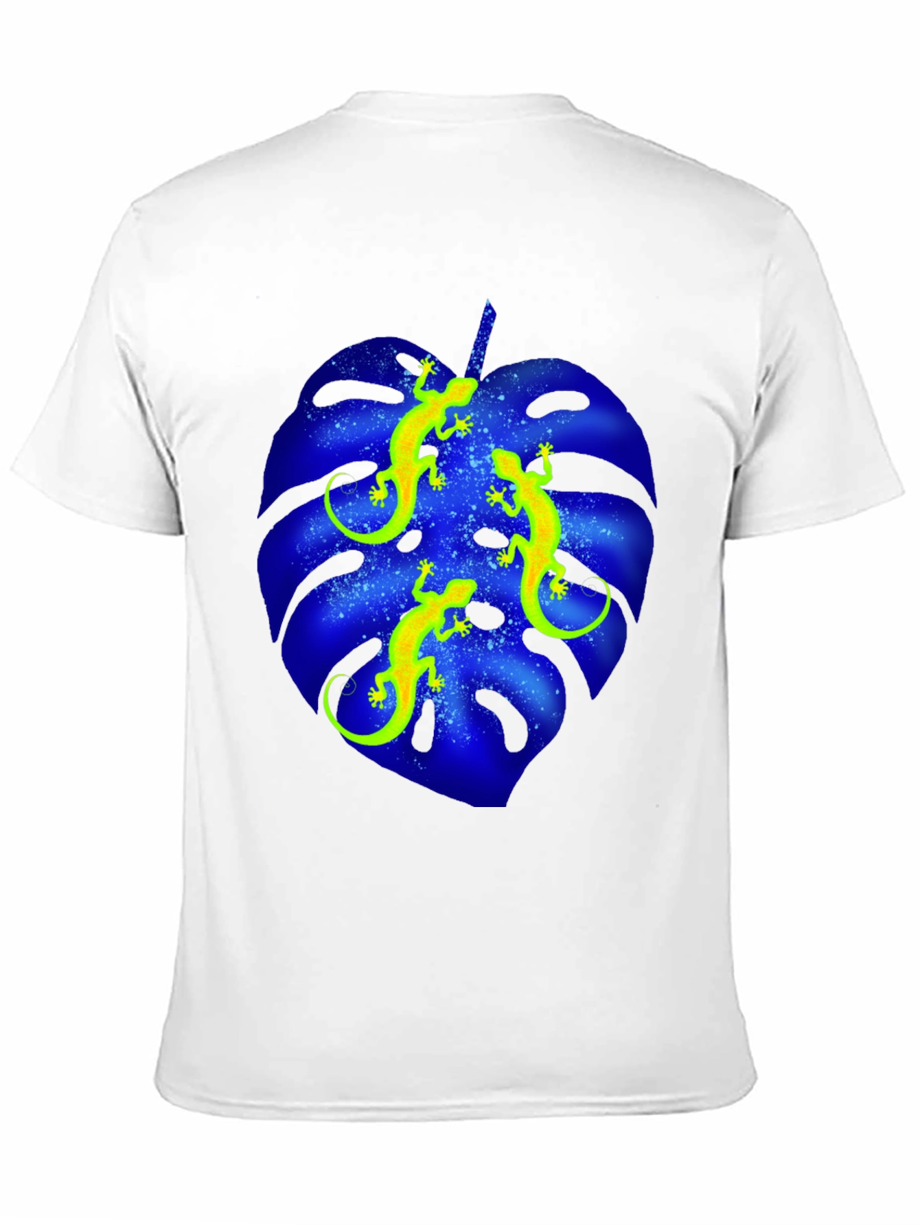 Black Lizard Monstera Leaf Graphic Tee - Black view 11