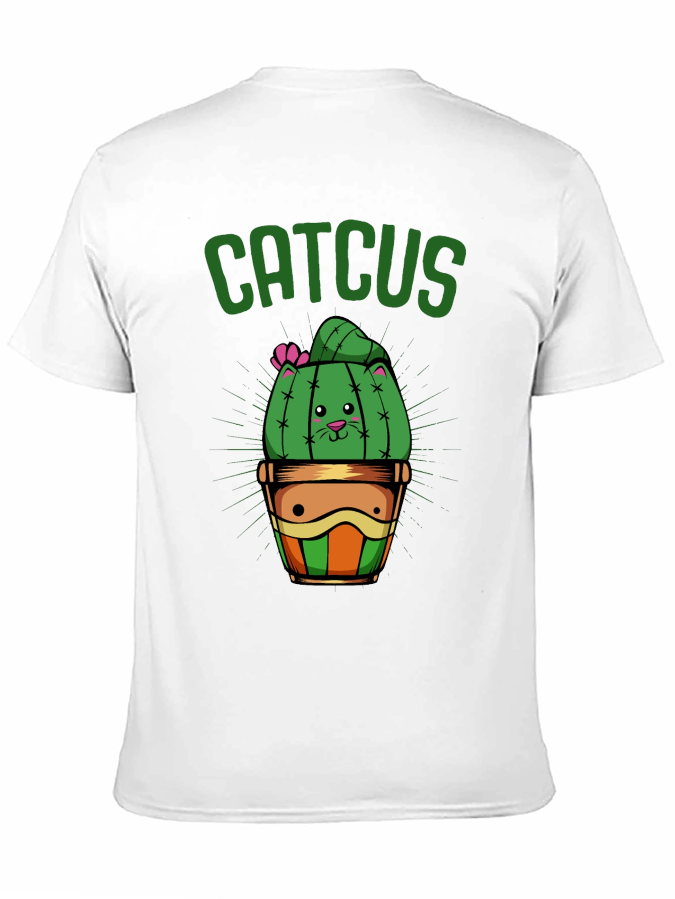Black Catcus T-Shirt - Funny Cat Cactus Graphic Tee view 11
