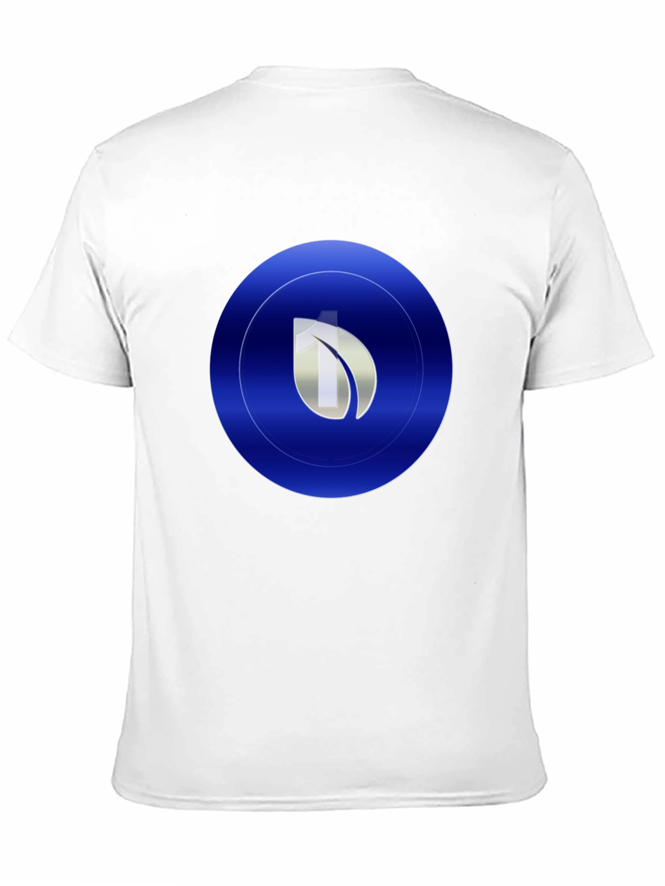 Black Modern Blue Leaf Circle Graphic Print Black T-Shirt view 11