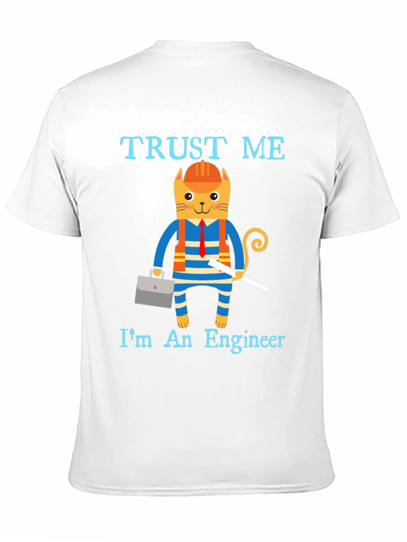 Black Trust Me I'm an Engineer Funny Cat T-Shirt view 11