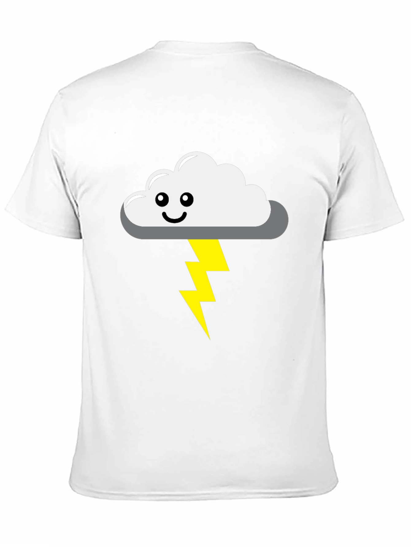 Black Cute Cloud Lightning Bolt Black T-Shirt view 11