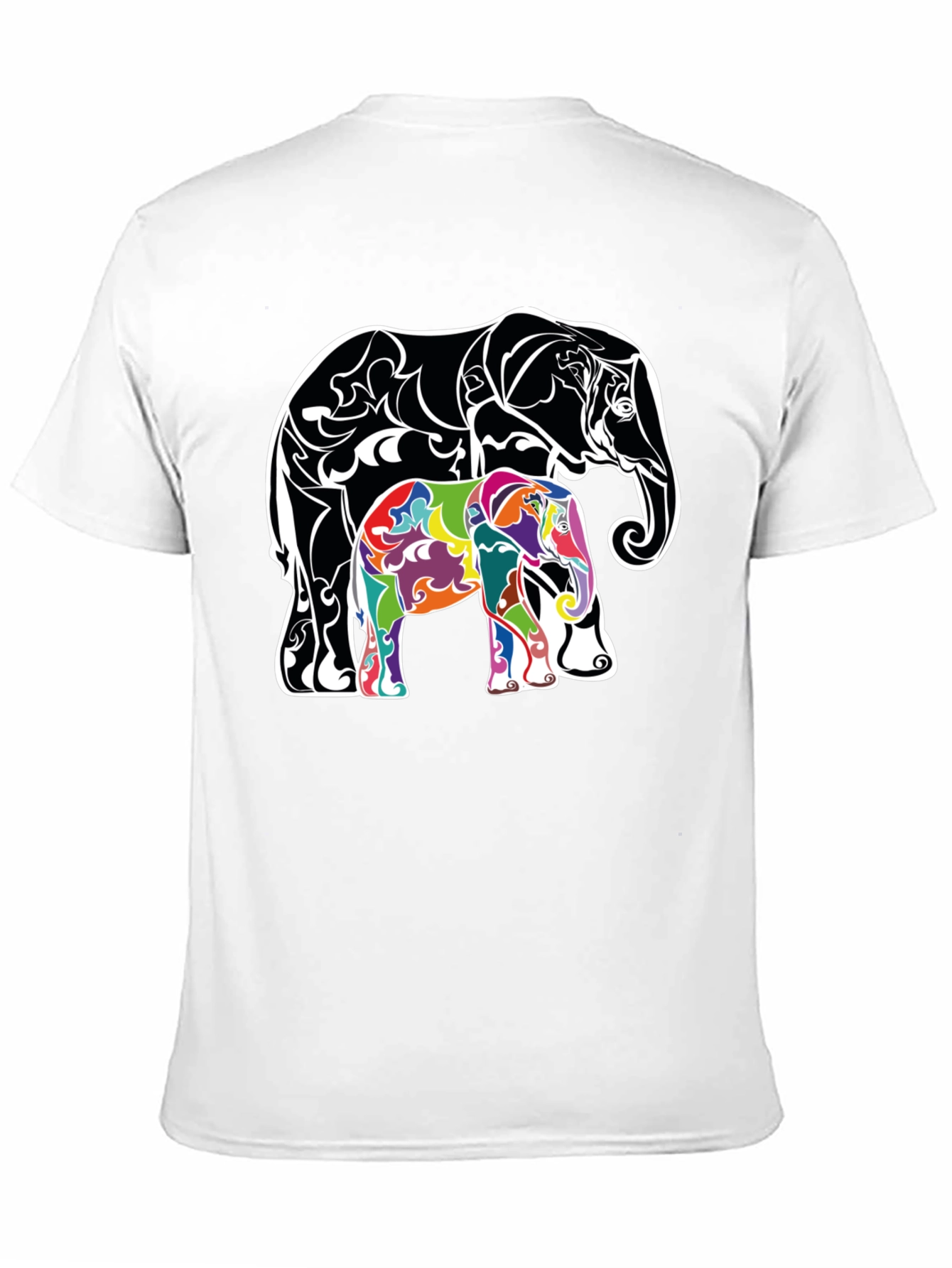 Black Elephant Graphic Print Tee - Stylish Animal Design T-Shirt view 11