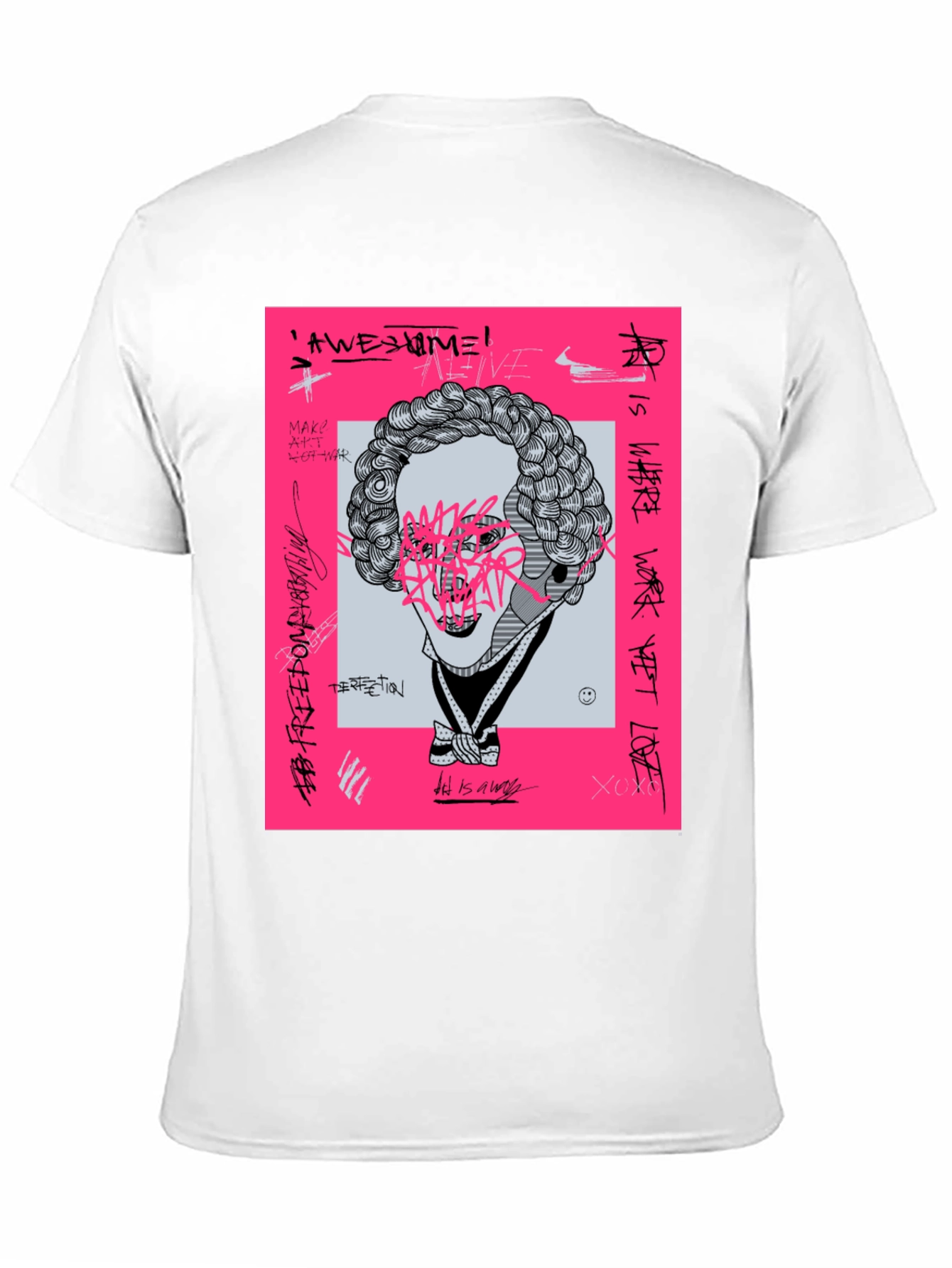 Abstract Graphic Print Black T-Shirt - 11