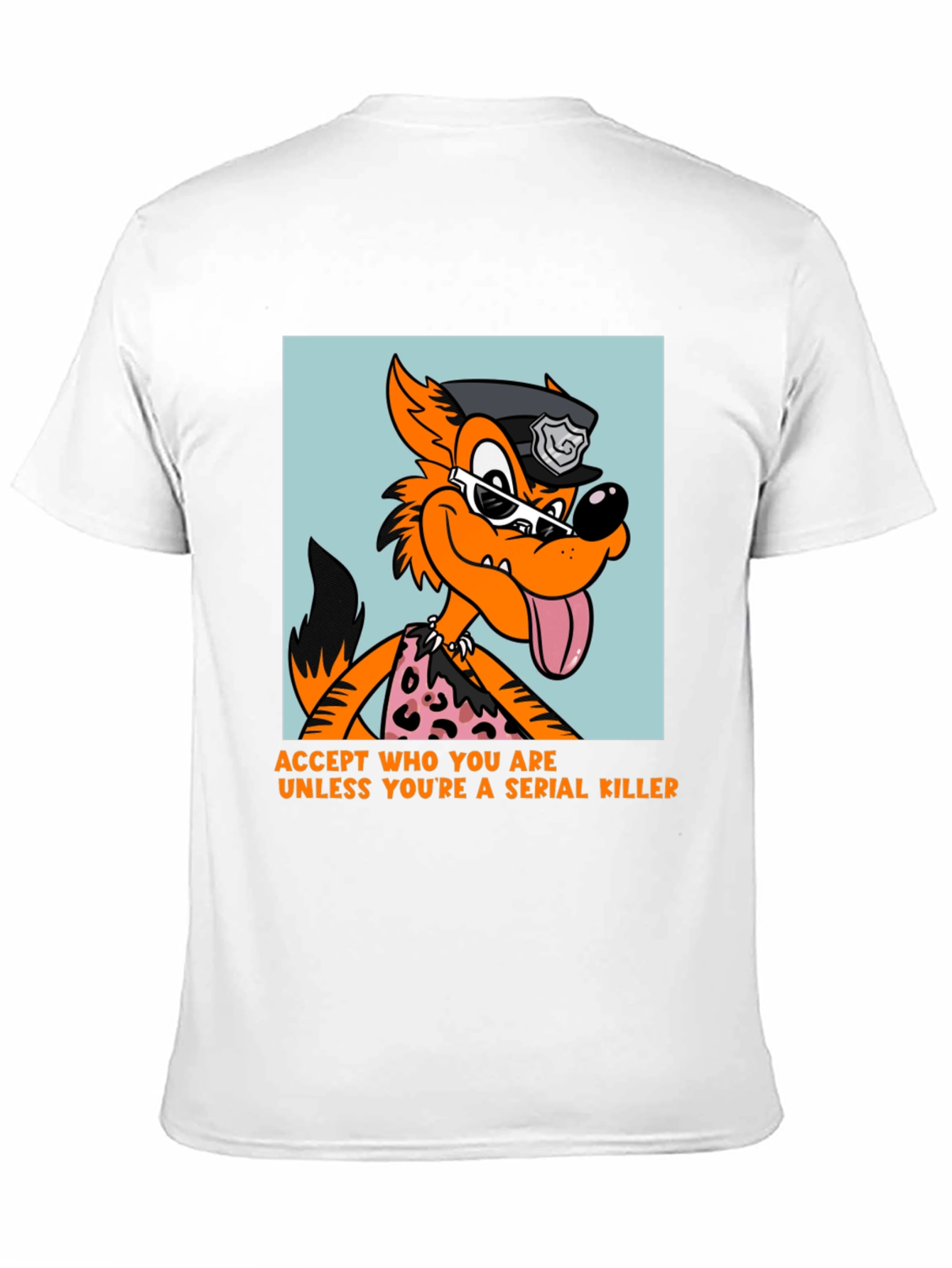 Black Sarcastic Cartoon Wolf Graphic Tee view 11