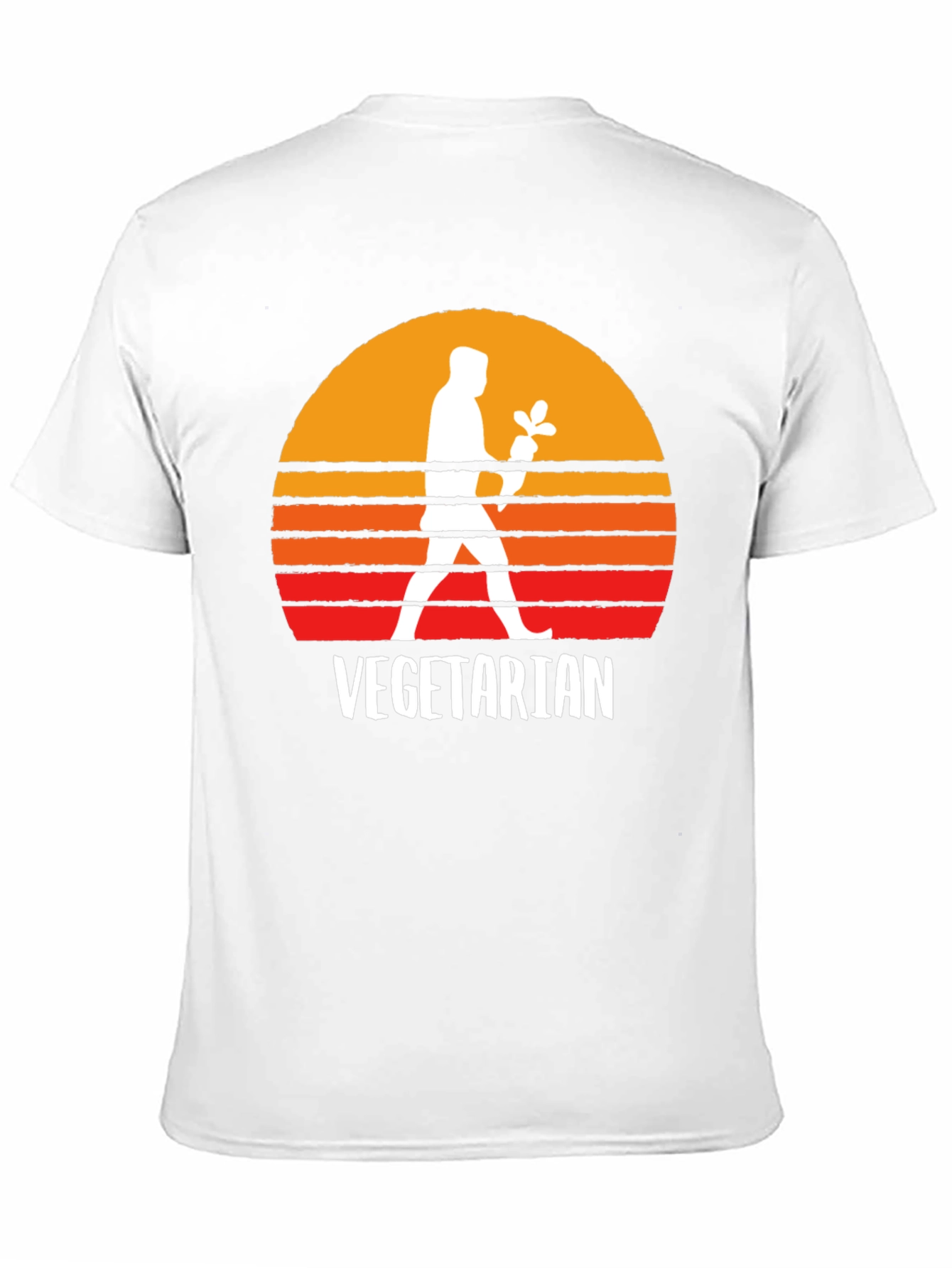 Black Vegetarian Sunset Graphic Tee - Black view 11