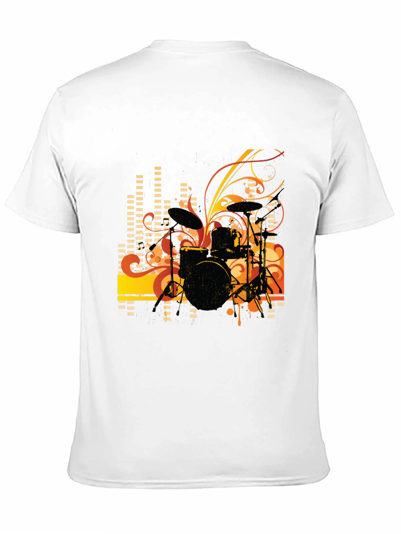 Black Drum Set Graphic T-Shirt - Black view 11