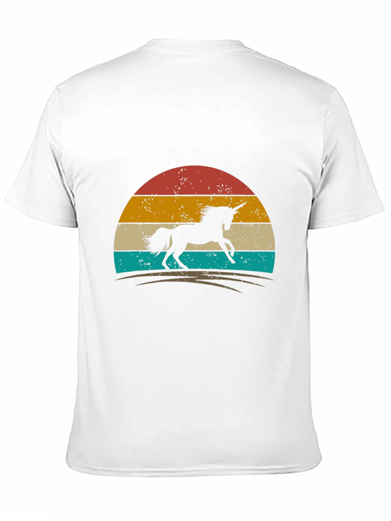 Black Retro Unicorn Graphic Tee - Black Cotton T-Shirt view 11