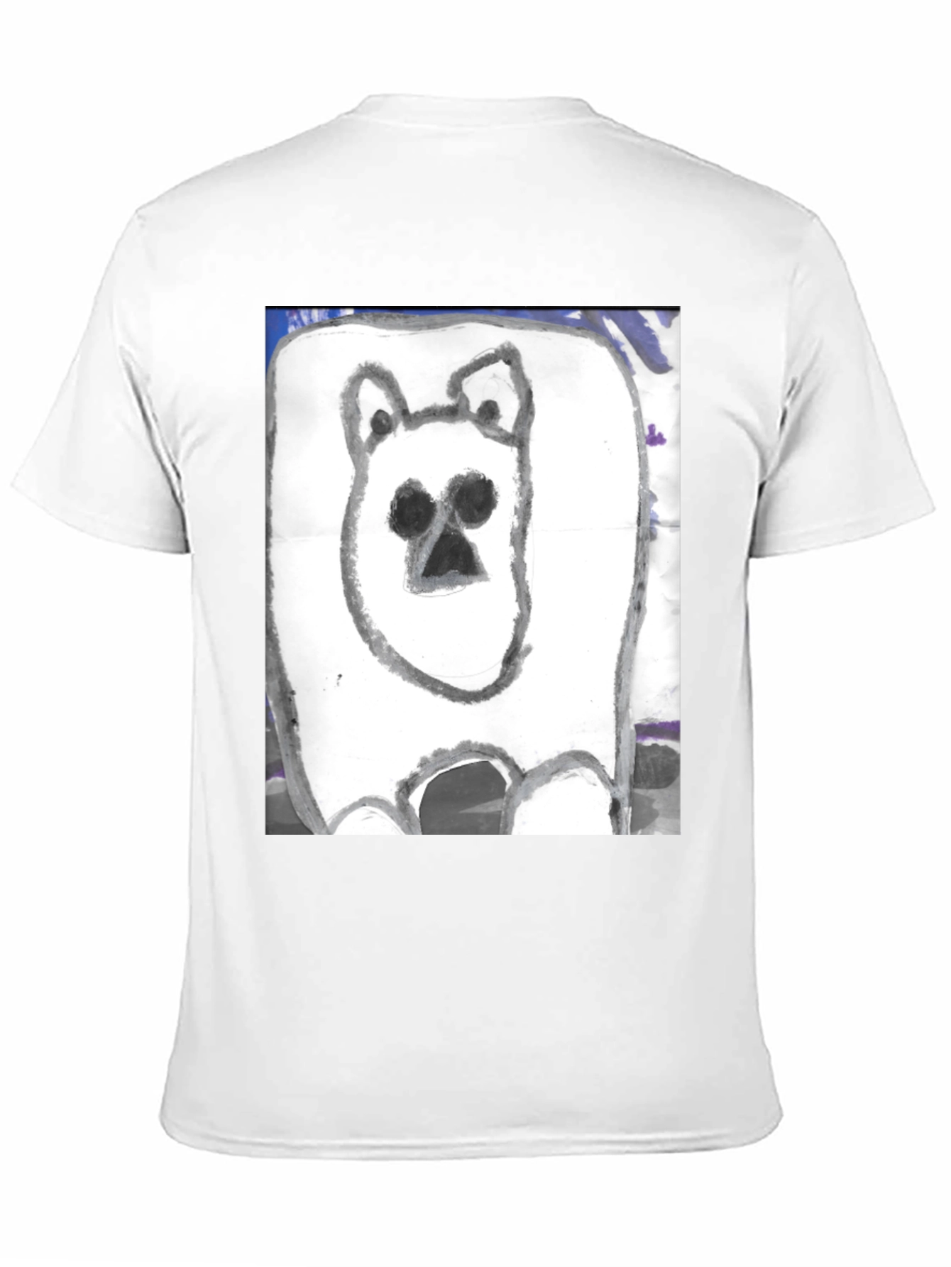 Black Hand-Drawn Bear Graphic T-Shirt view 11