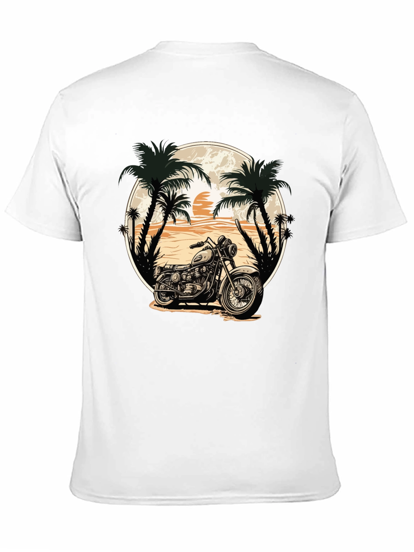 Black Motorcycle Beach Graphic Tee view 11