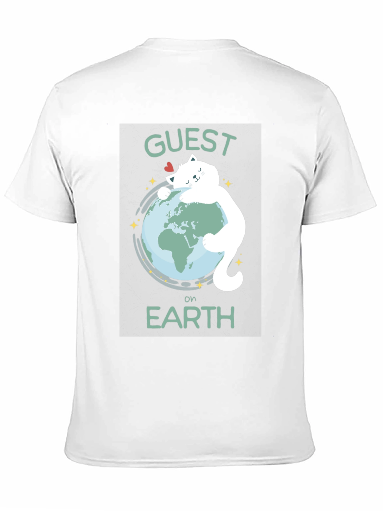 Guest on Earth T-Shirt - Cat Hugging Globe Tee - 11