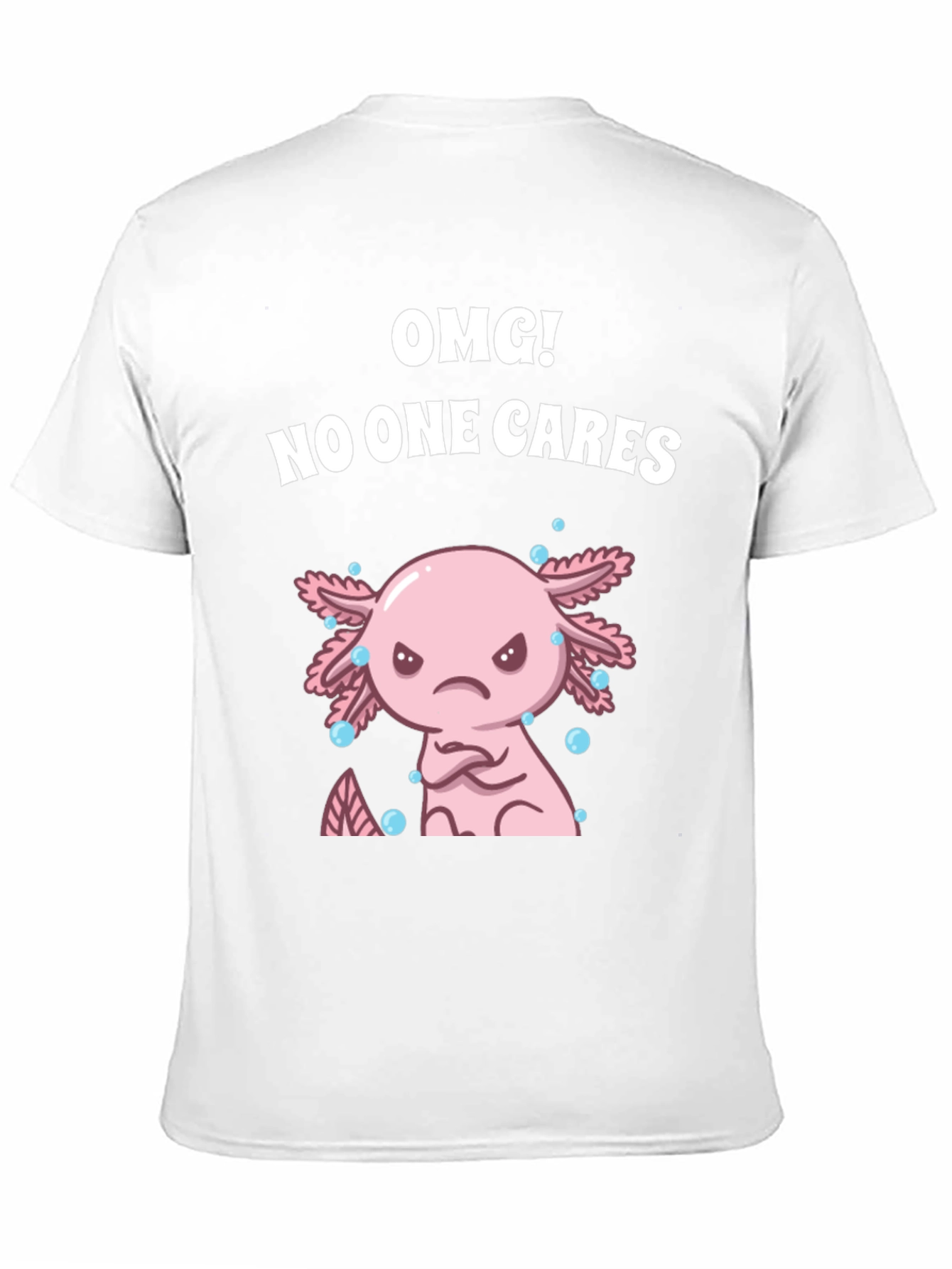 Black OMG! No One Cares Axolotl Graphic Tee view 11
