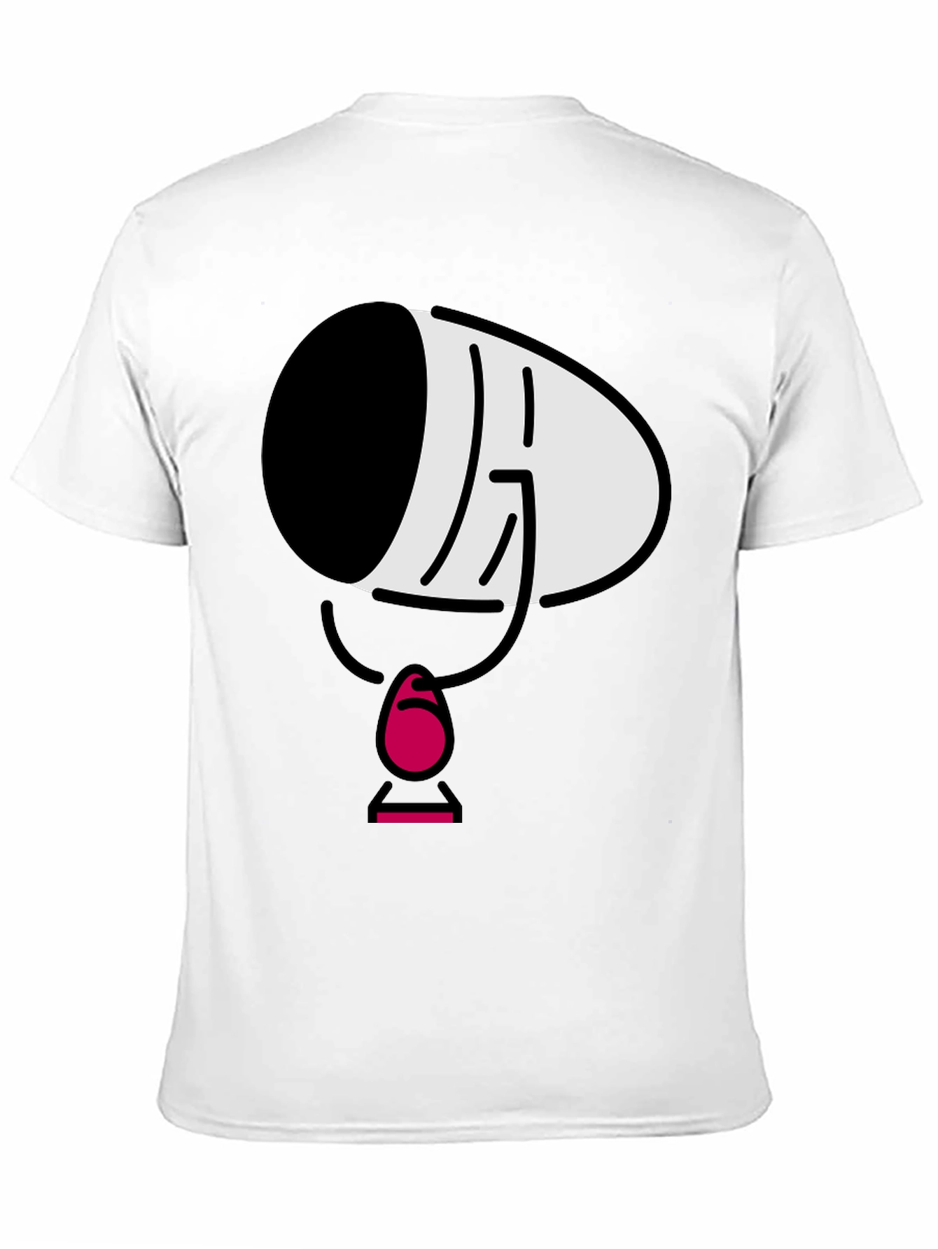 Black Men's Black Cartoon Face T-Shirt view 11